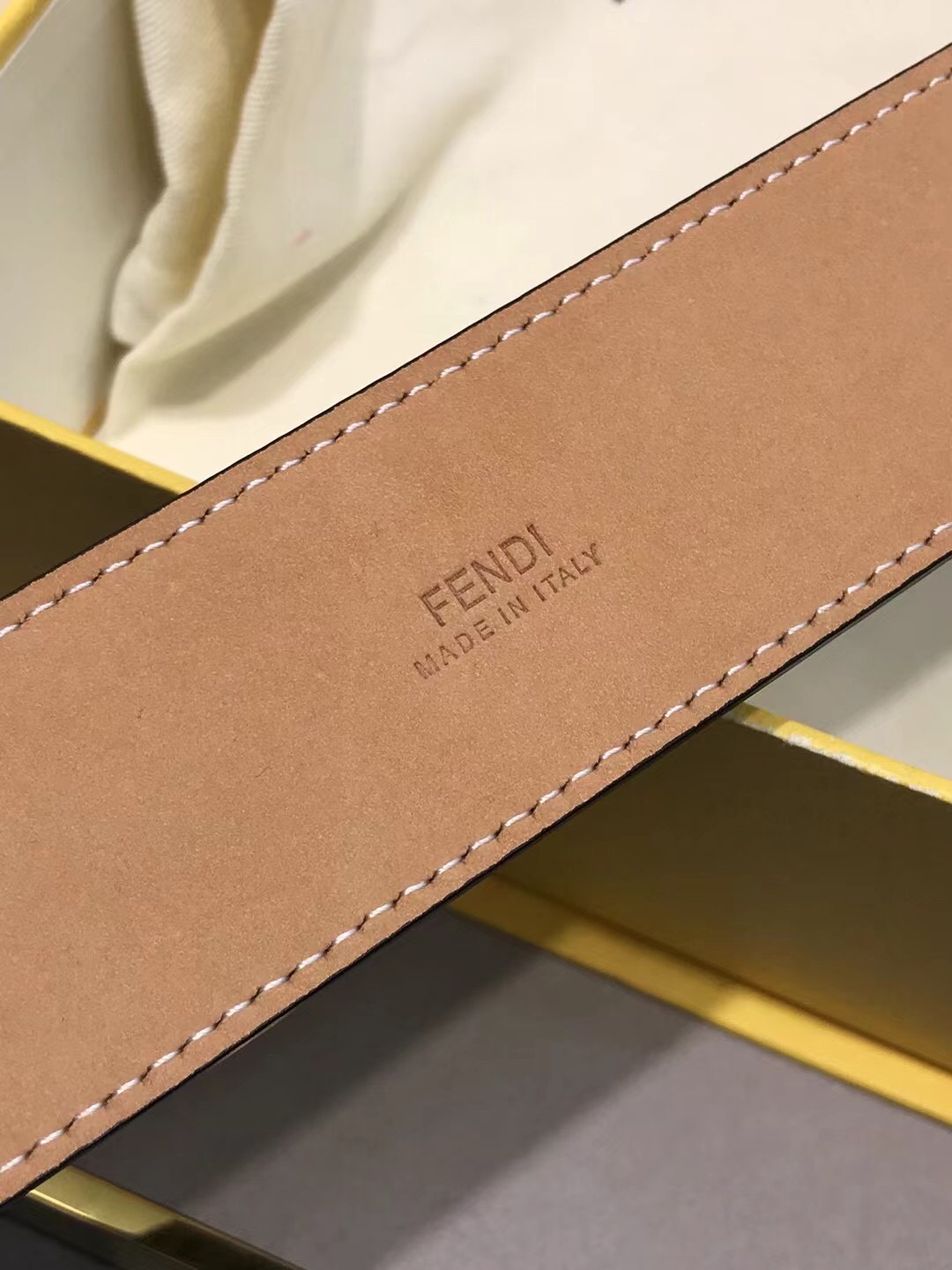 Fendi Leather Belt Cow Leather 39mm