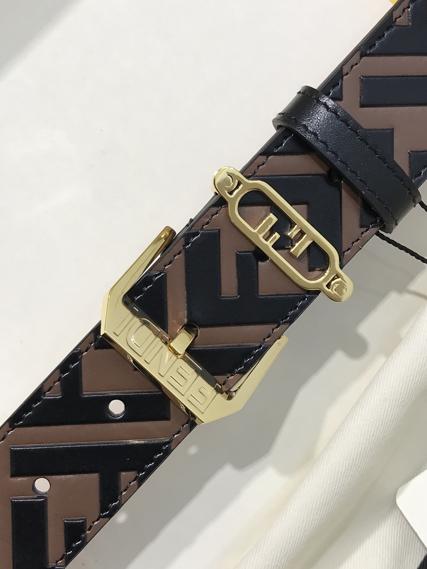 Fendi Leather Belt Cow Leather 35mm