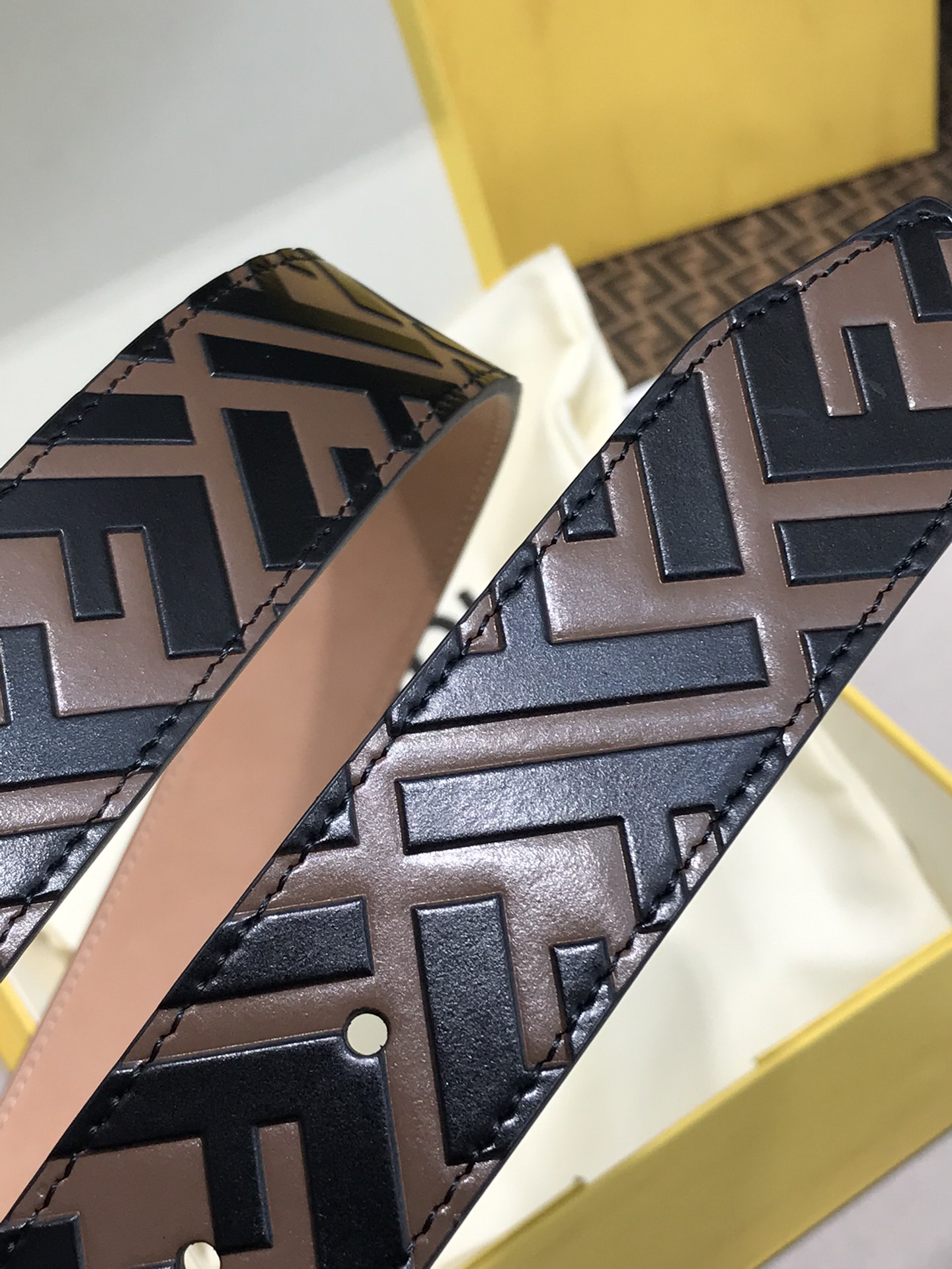 Fendi Leather Belt Cow Leather 35mm