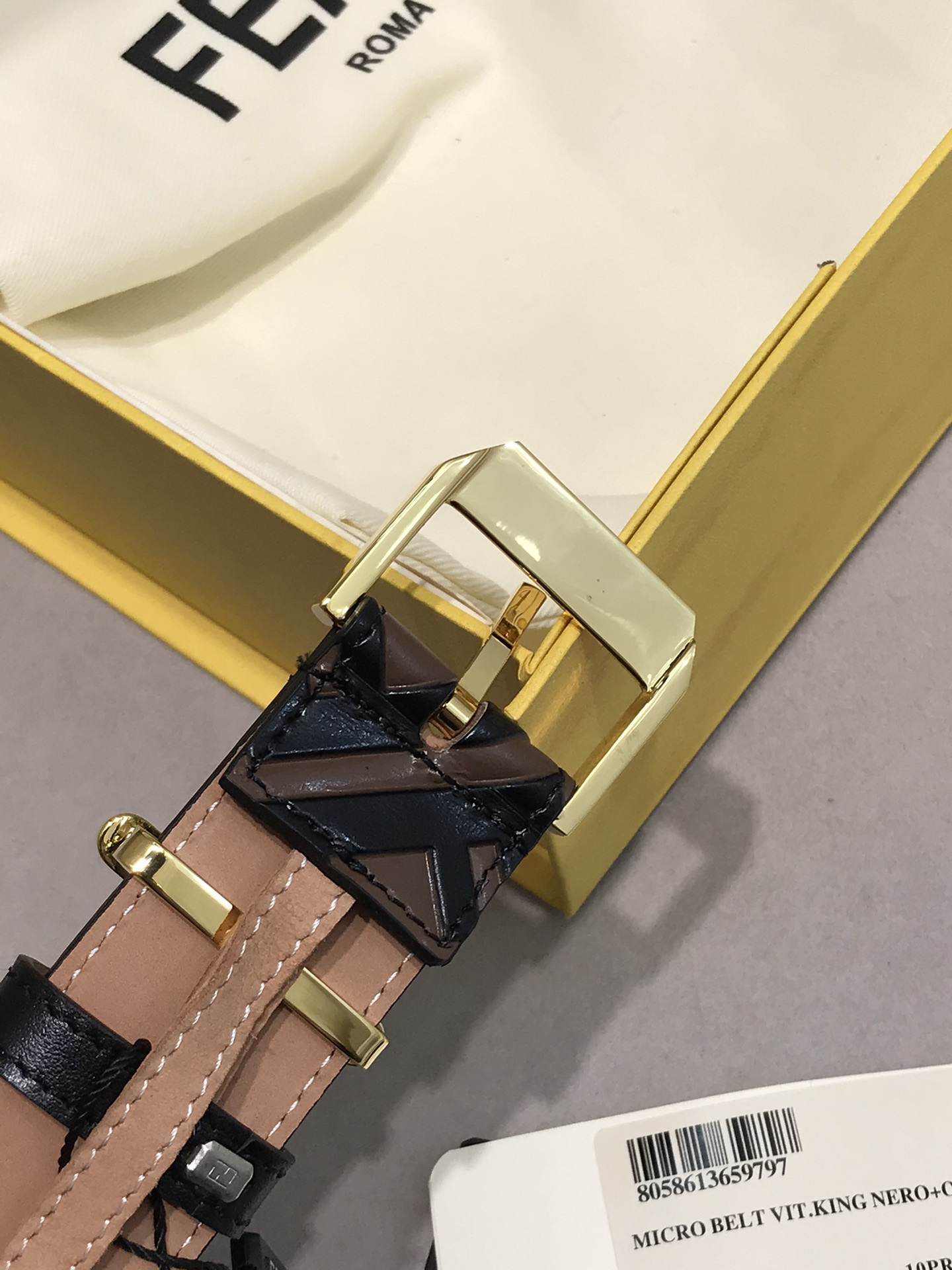 Fendi Leather Belt Cow Leather 35mm
