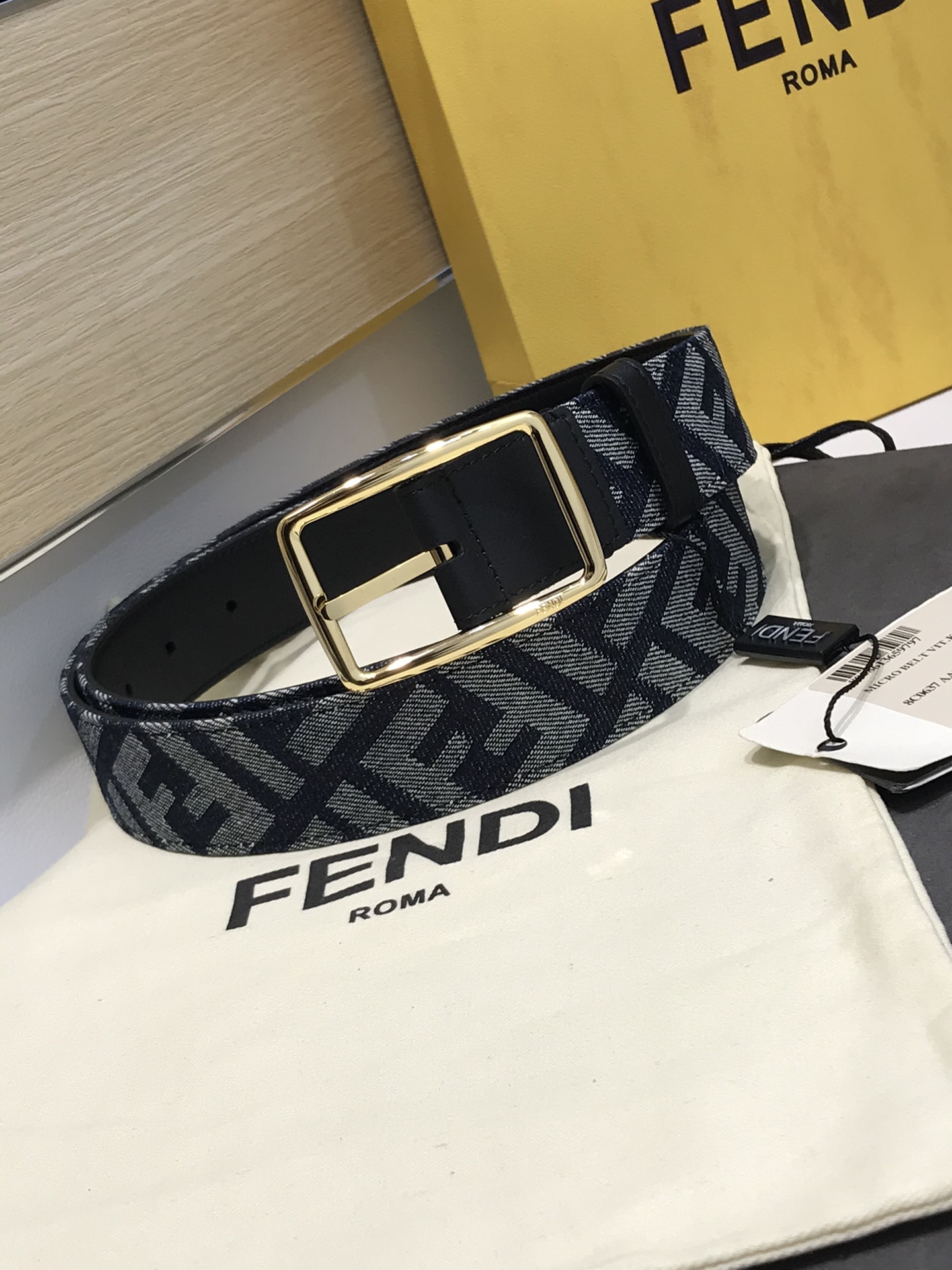 Fendi Leather Belt Cow Leather 35mm
