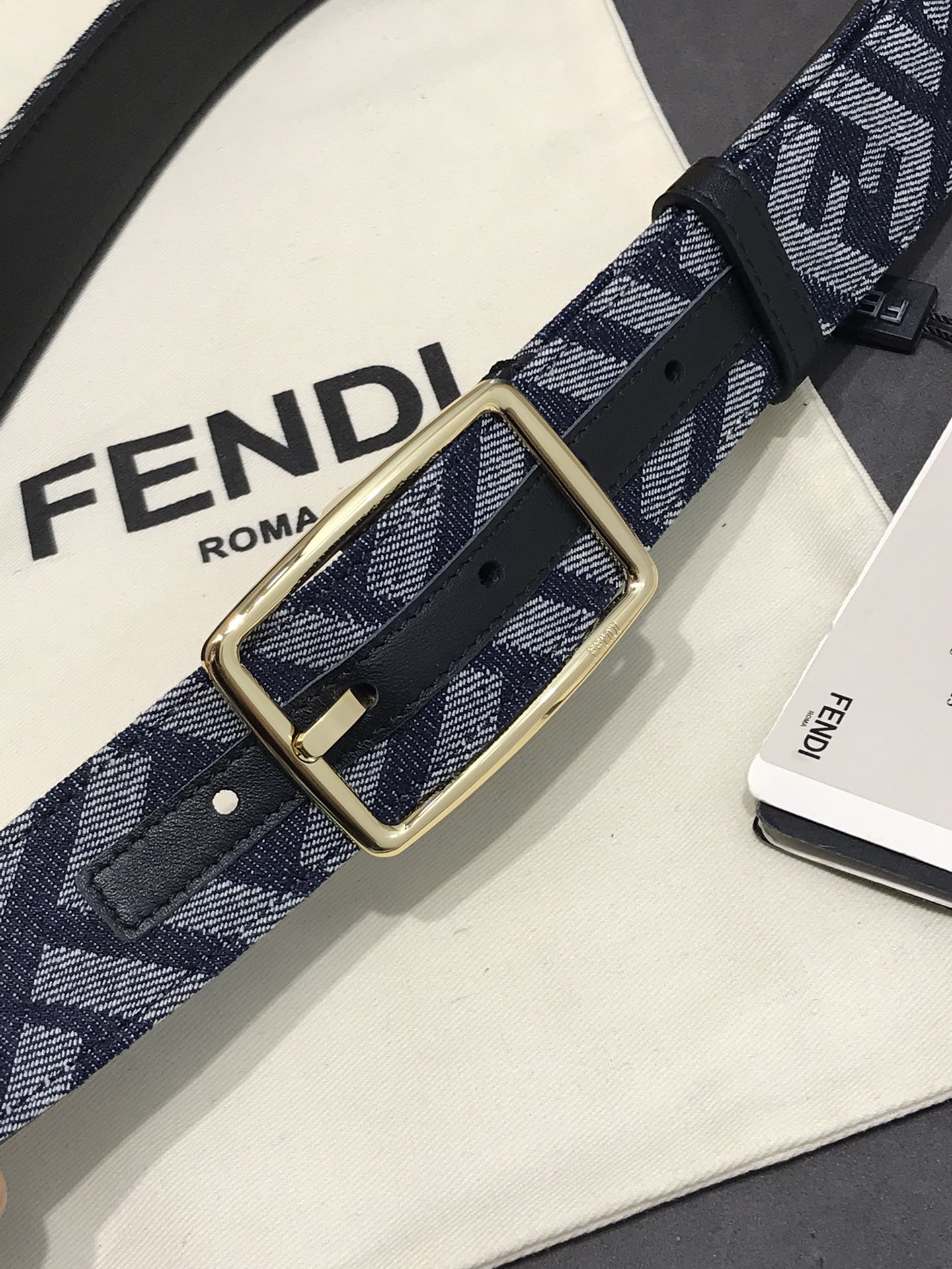 Fendi Leather Belt Cow Leather 35mm