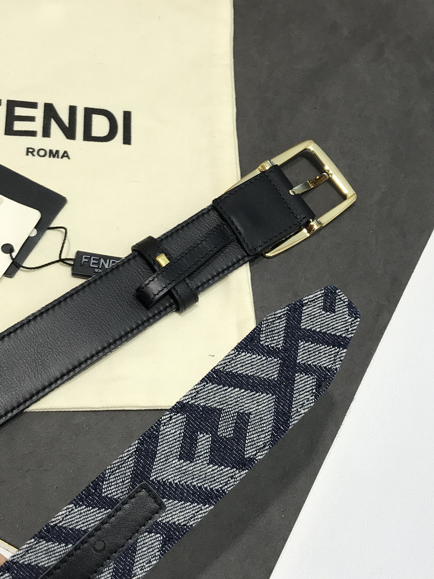 Fendi Leather Belt Cow Leather 35mm