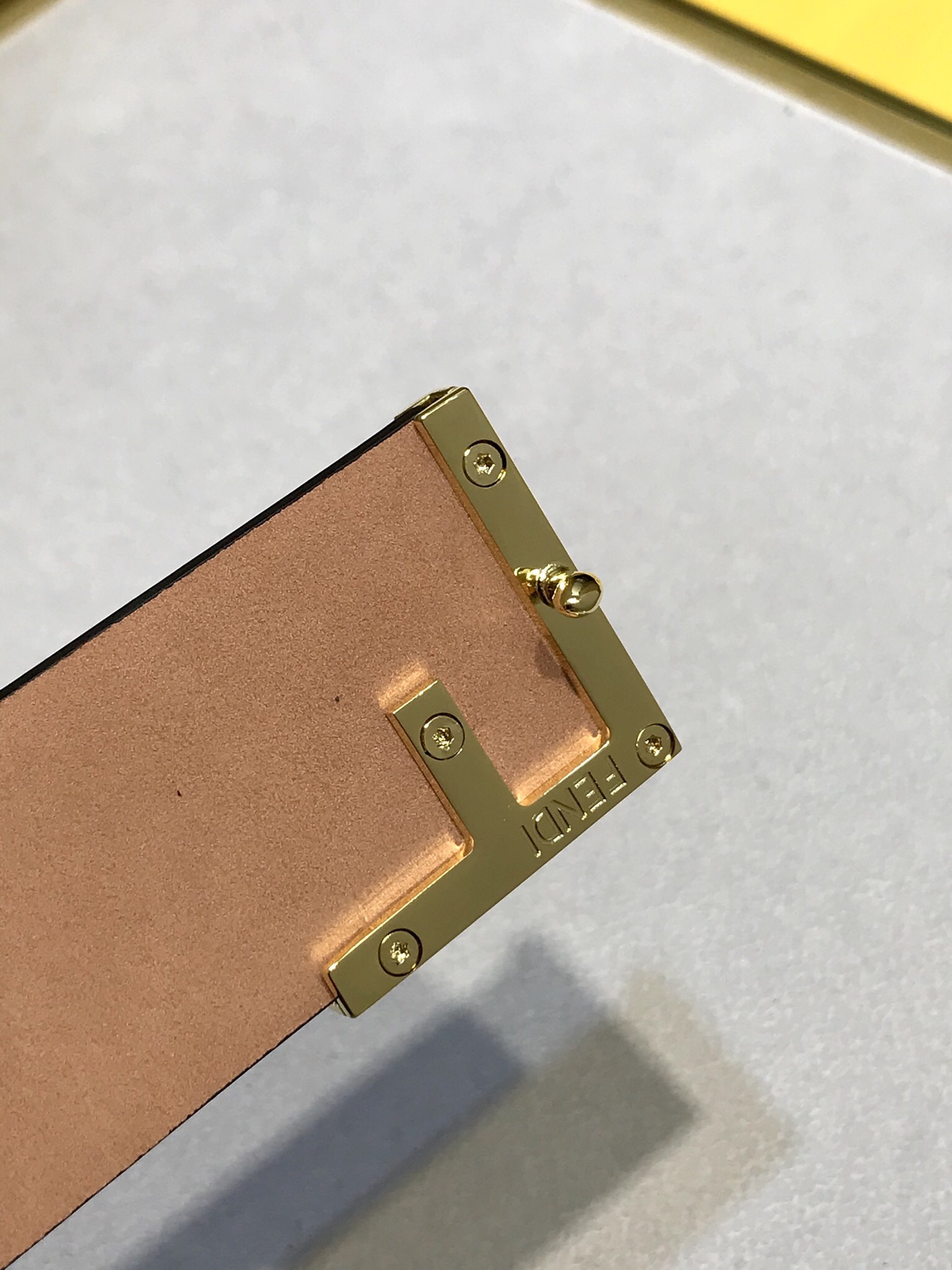 Fendi Leather Belt Cow Leather Black 38mm