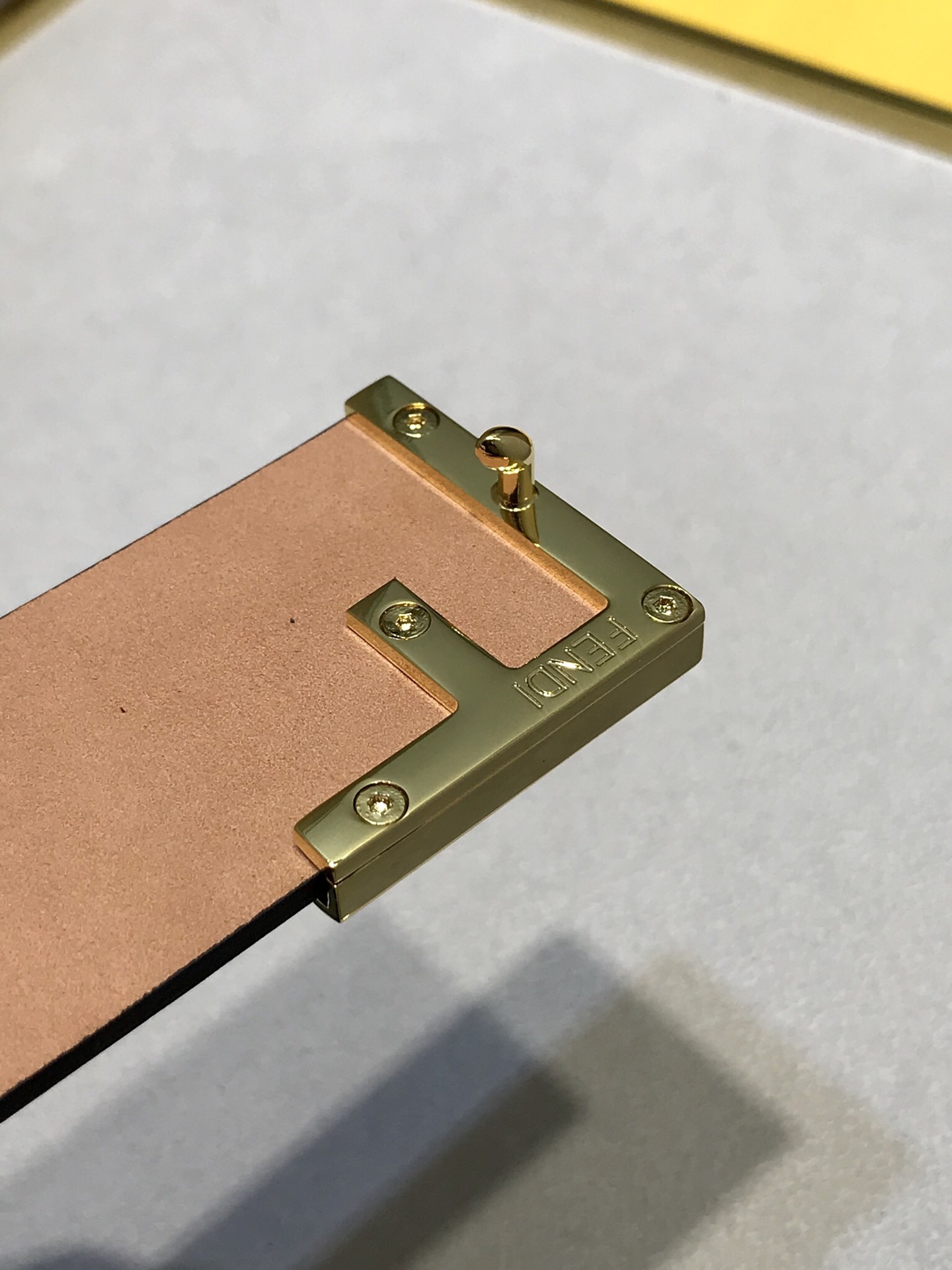 Fendi Leather Belt Cow Leather Black 38mm