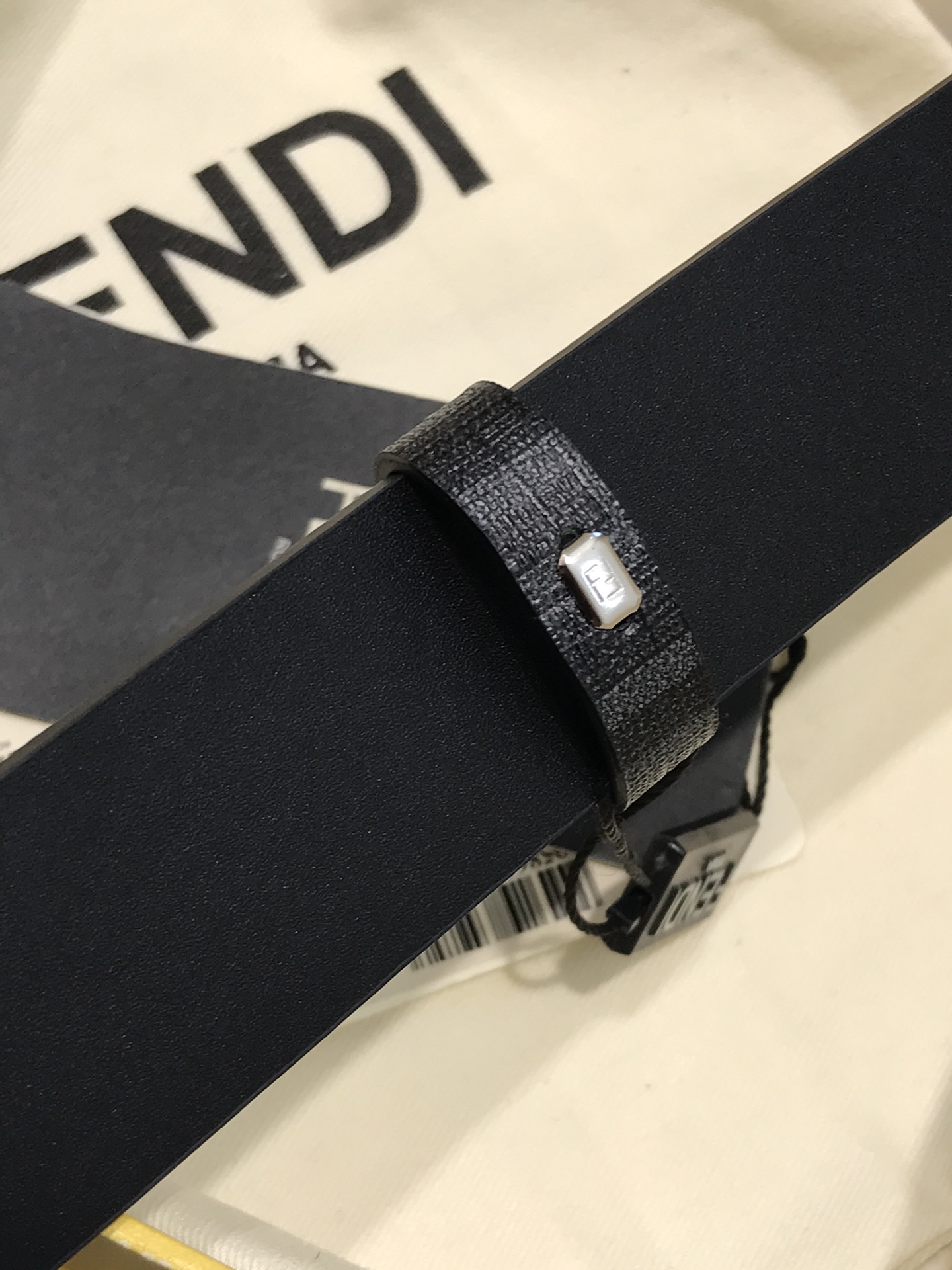 Fendi Leather Belt Cow Leather Black 35mm