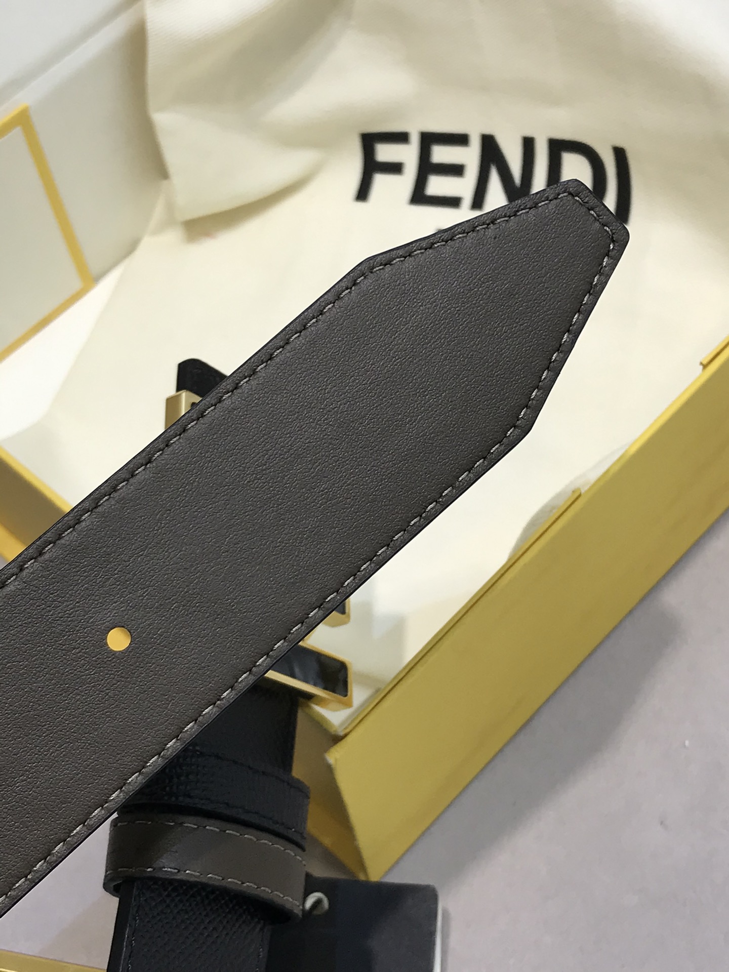 Fendi Leather Belt Cow Leather 38mm