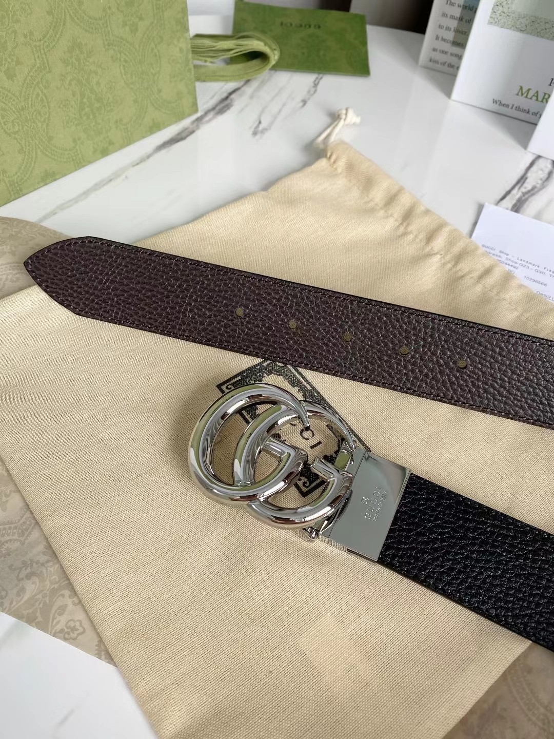 Gucci Leather Belt Top Grain Leather 38mm