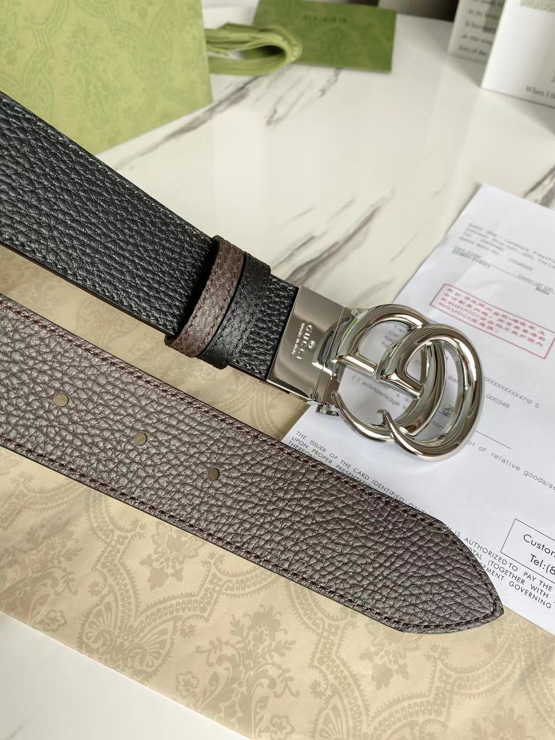 Gucci Leather Belt Top Grain Leather 38mm