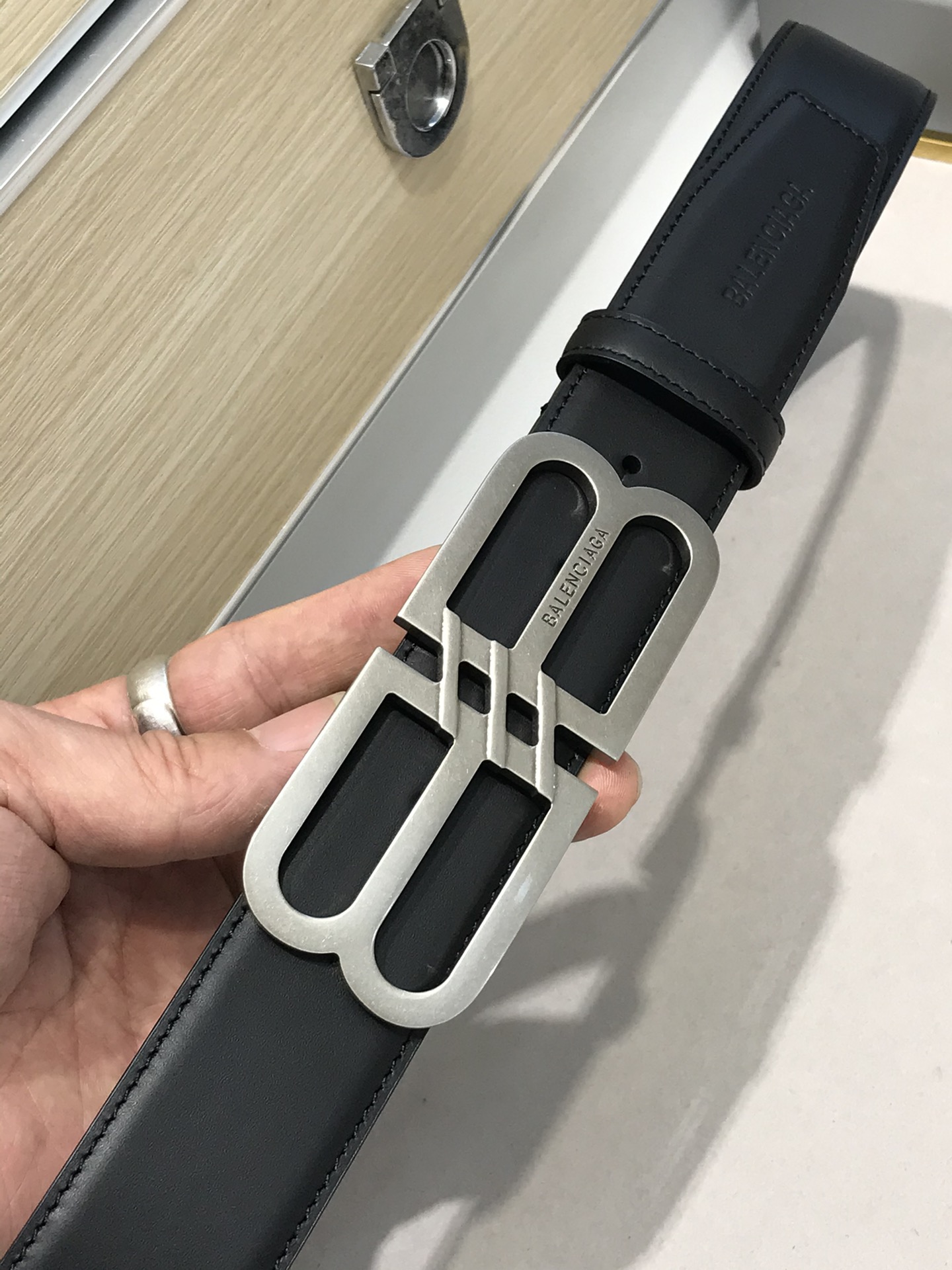 Balenciaga Basic Belt Black 38mm-l