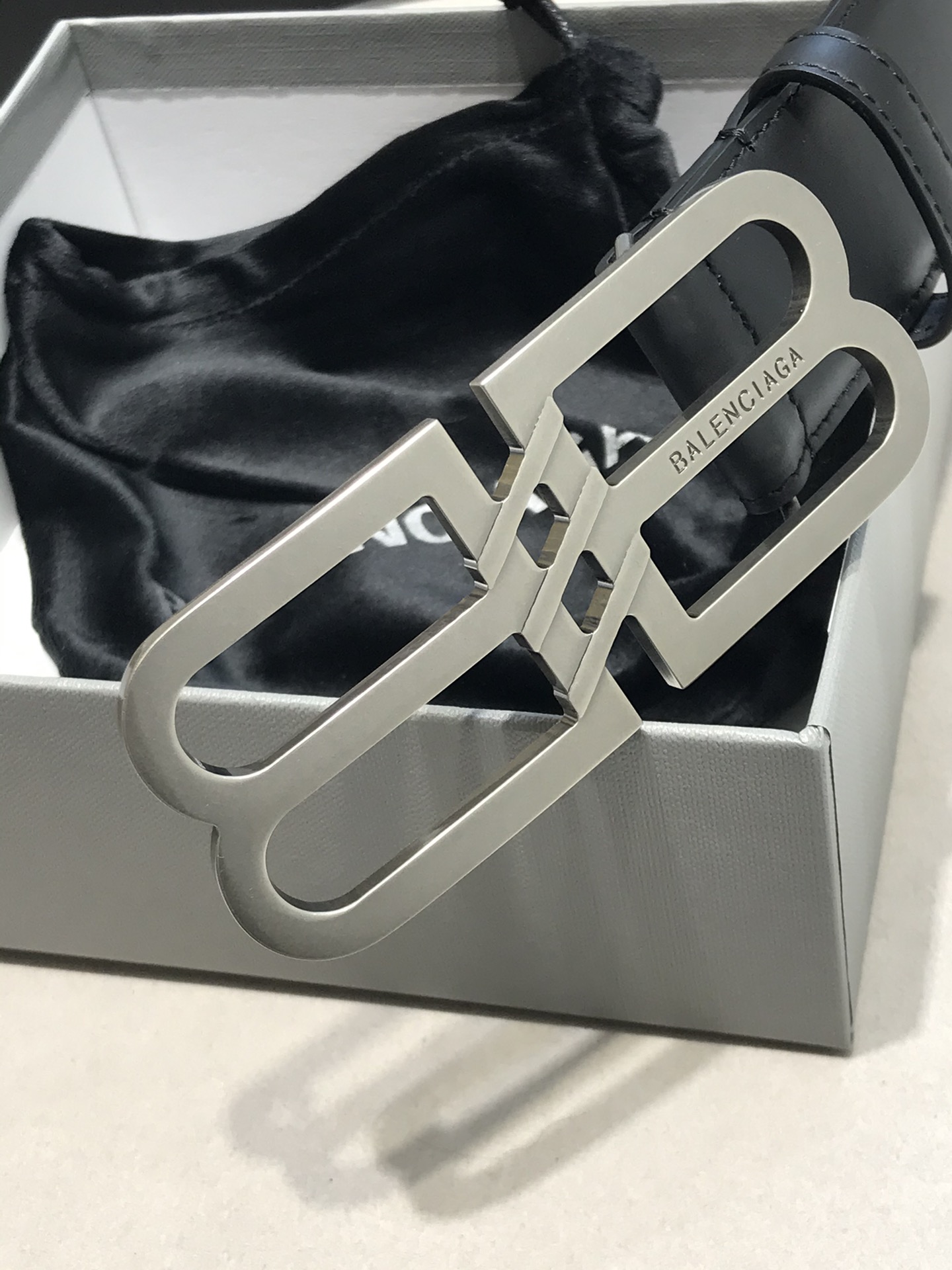 Balenciaga Basic Belt Black 38mm-l