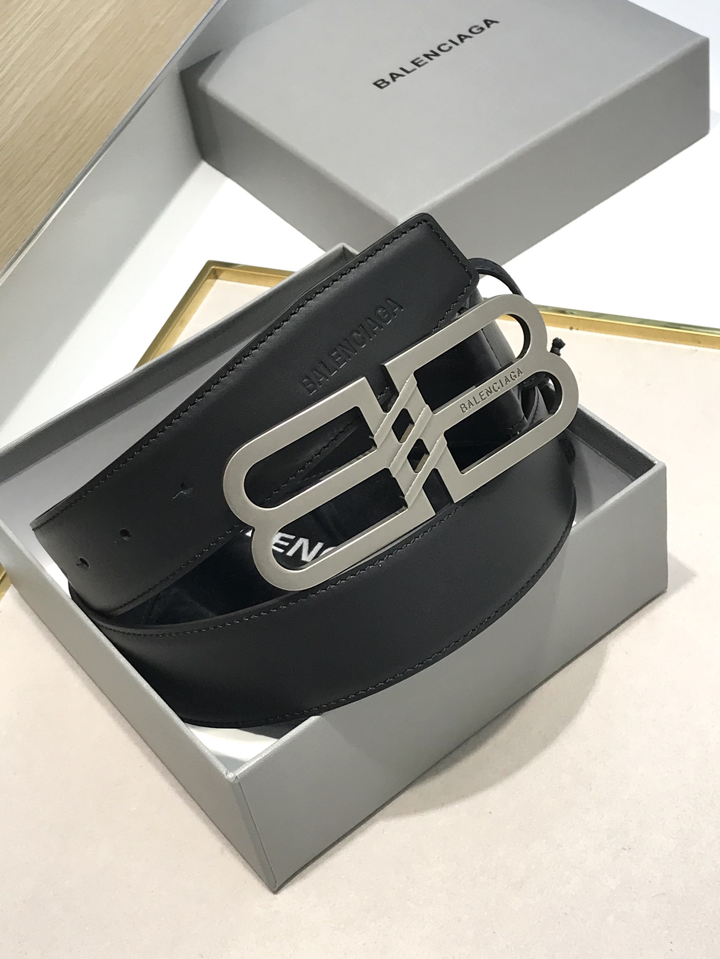 Balenciaga Basic Belt Black 38mm-l
