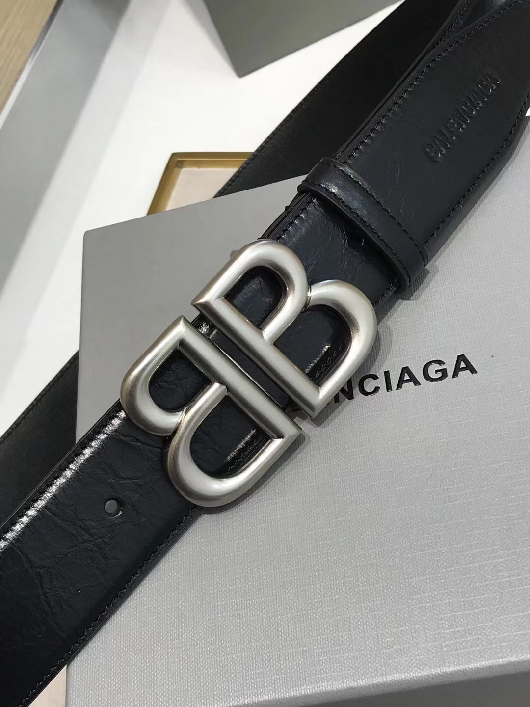 Balenciaga Basic Belt Black 38mm-l