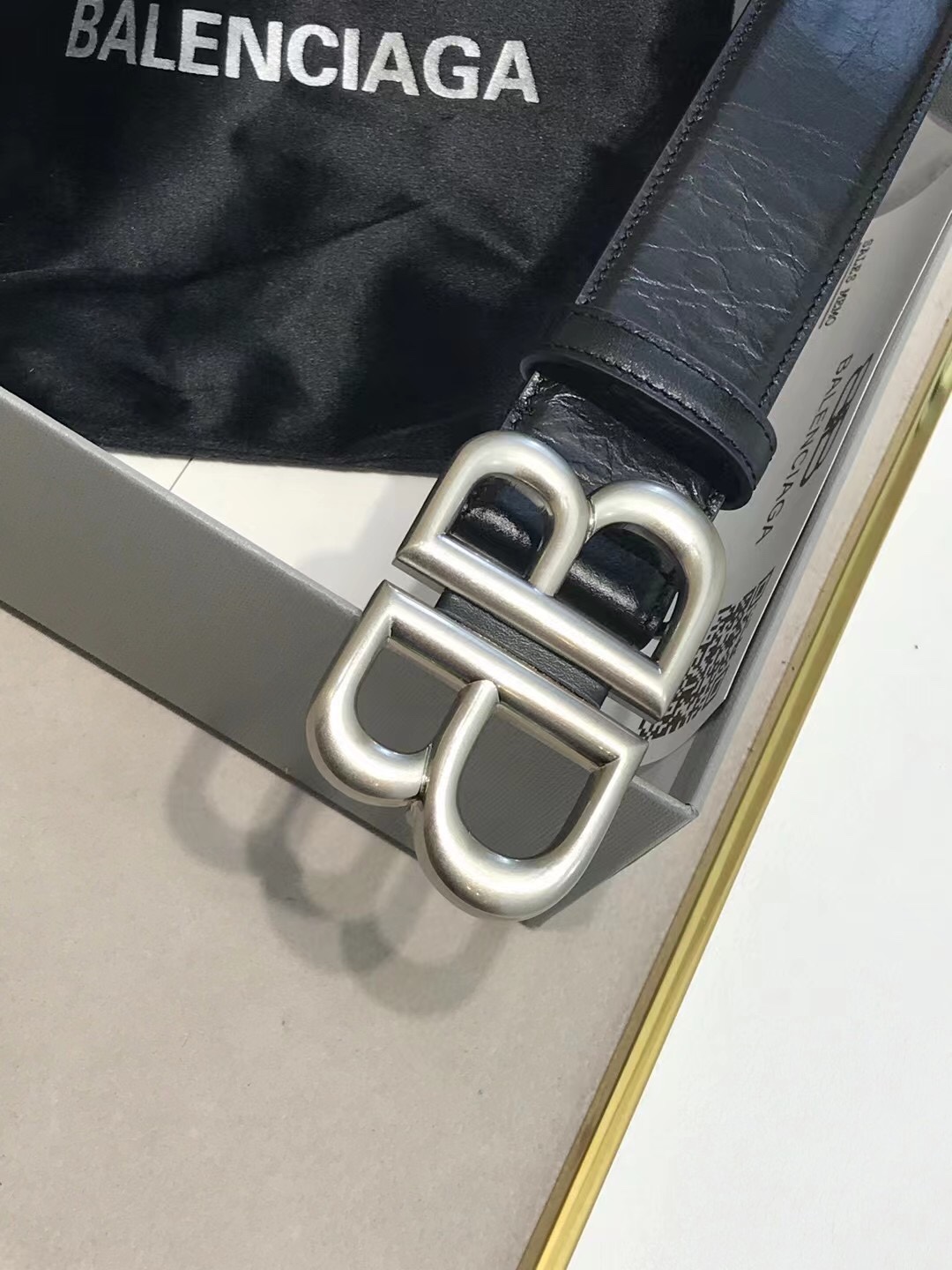 Balenciaga Basic Belt Black 38mm-l