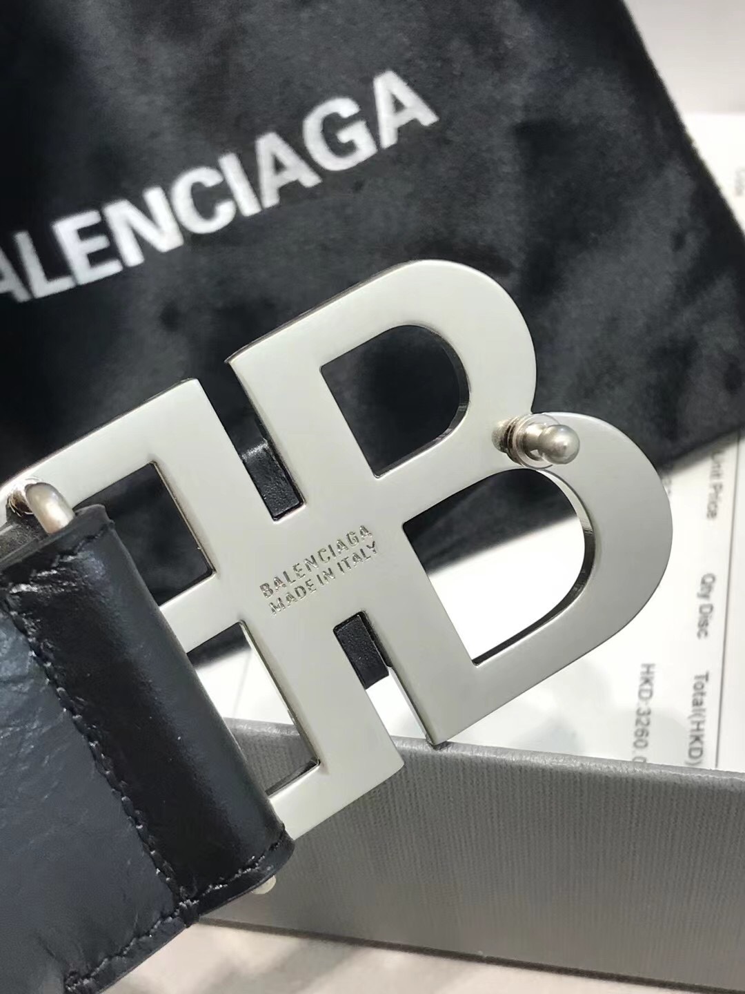Balenciaga Basic Belt Black 38mm-l