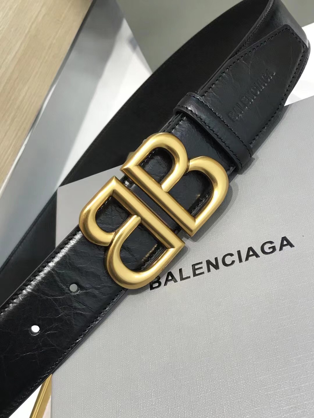 Balenciaga Basic Belt Black 38mm-l