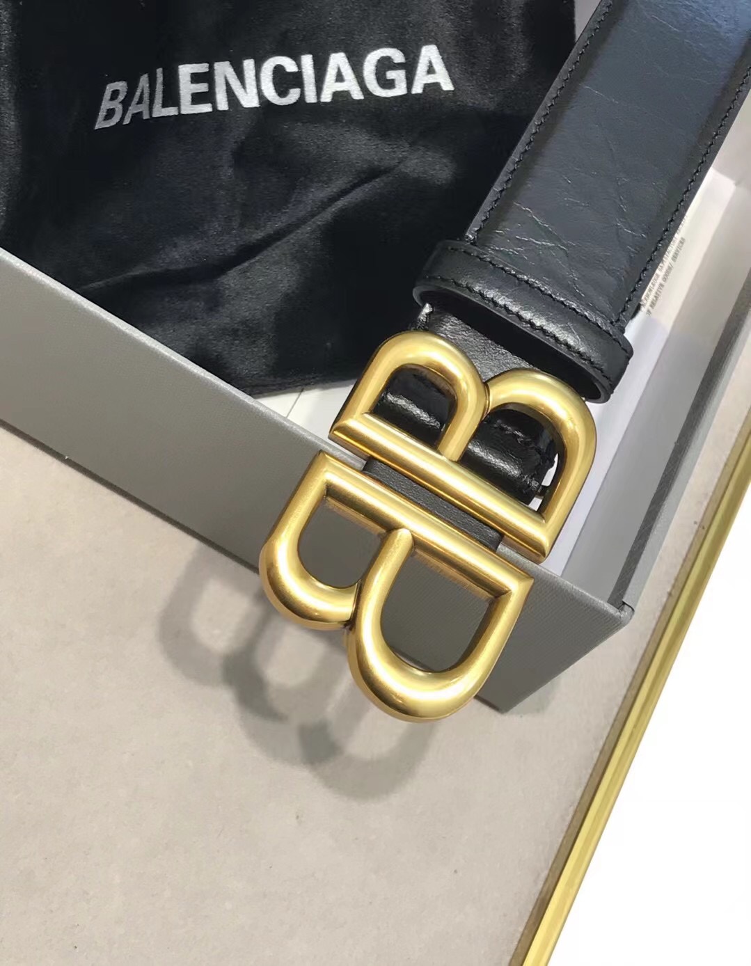 Balenciaga Basic Belt Black 38mm-l