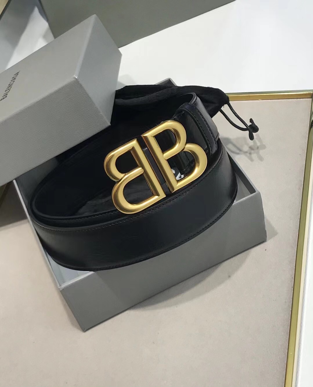 Balenciaga Basic Belt Black 38mm-l
