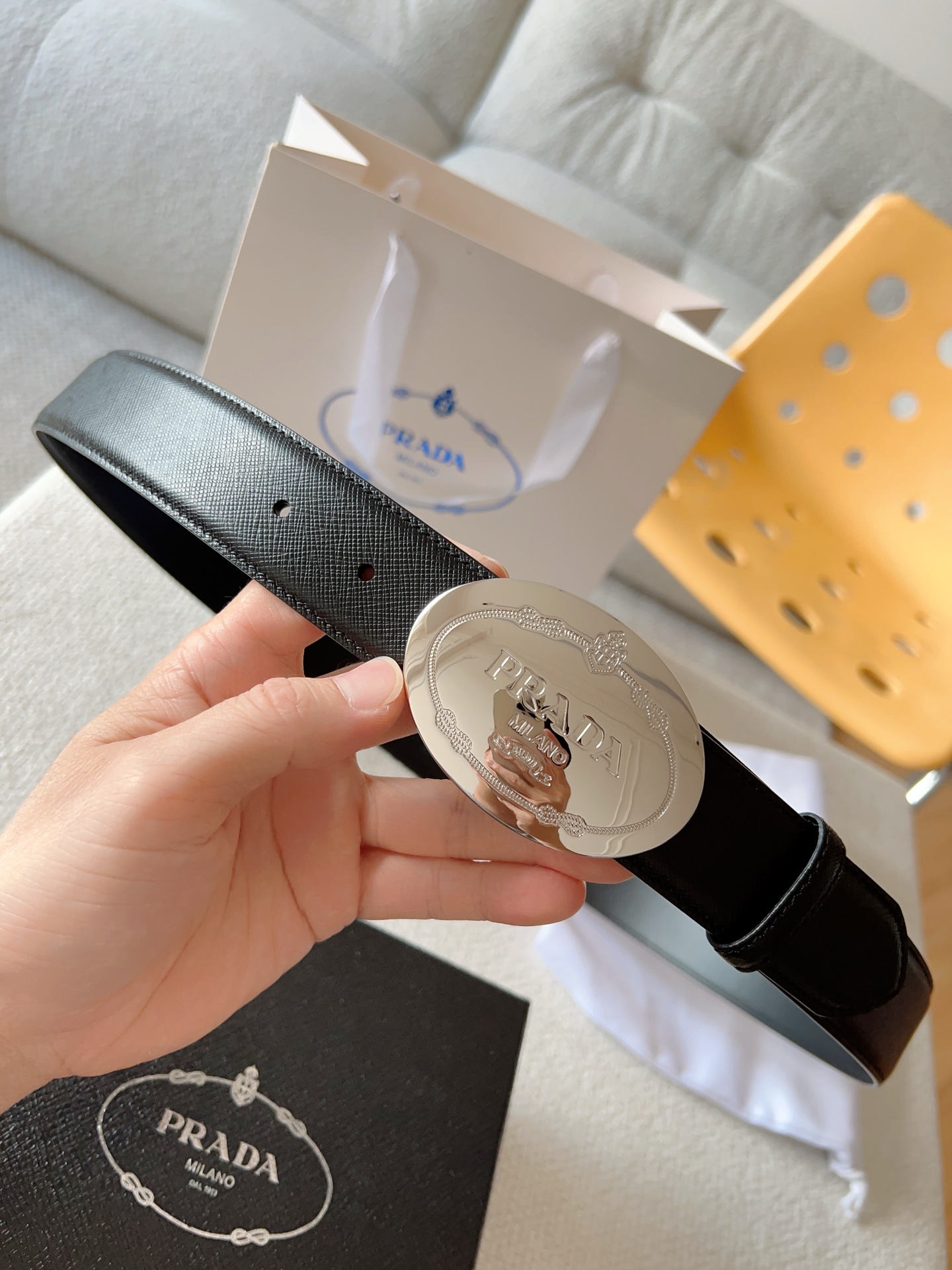 Prada Leather Belt 35mm