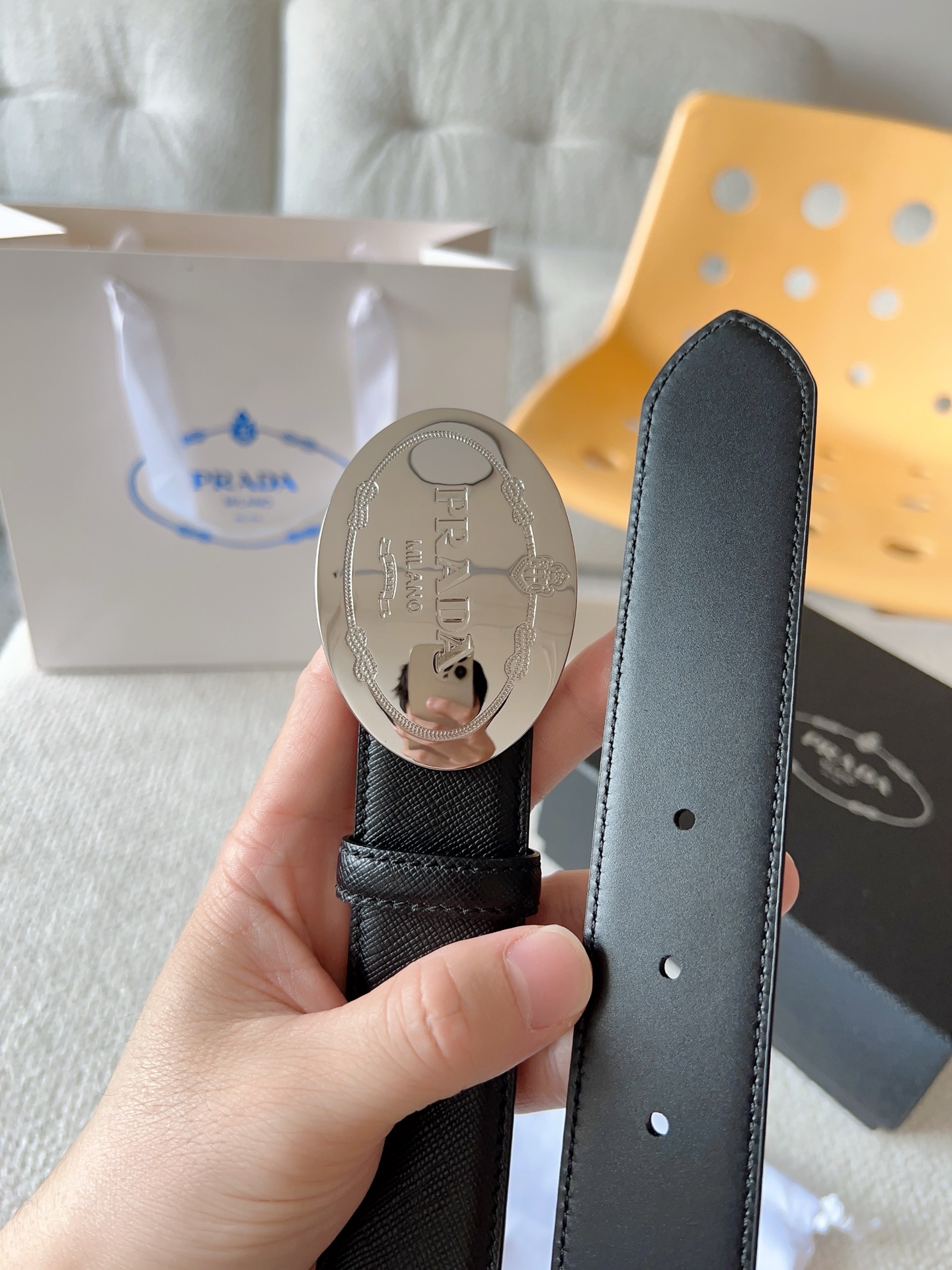 Prada Leather Belt 35mm