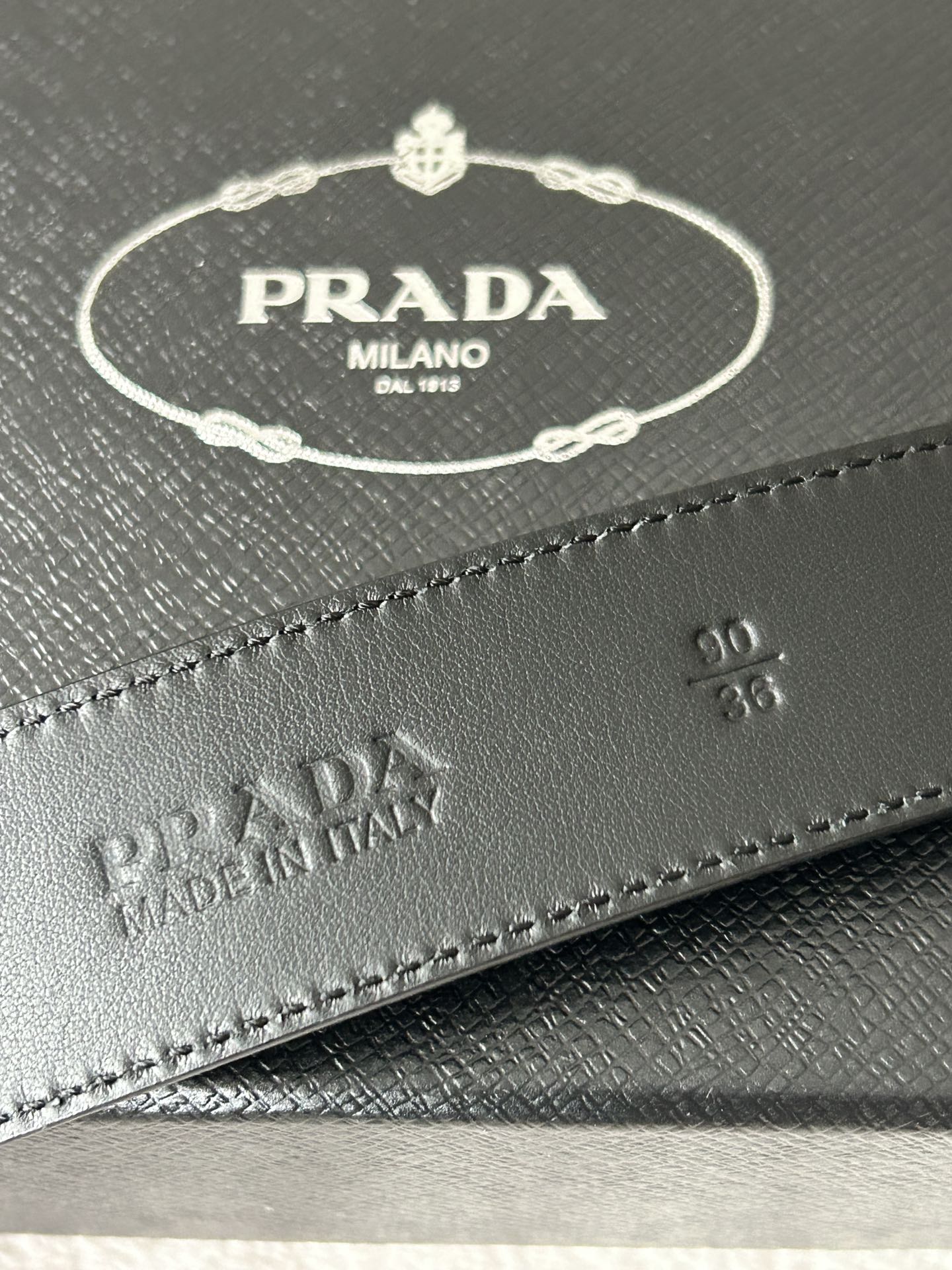 Prada Male Basic Belt Cow Leather Black S-m