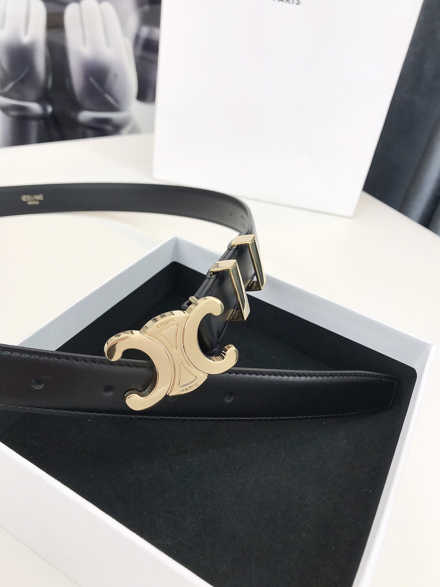 Celine Female Basic Belt Gold M-l