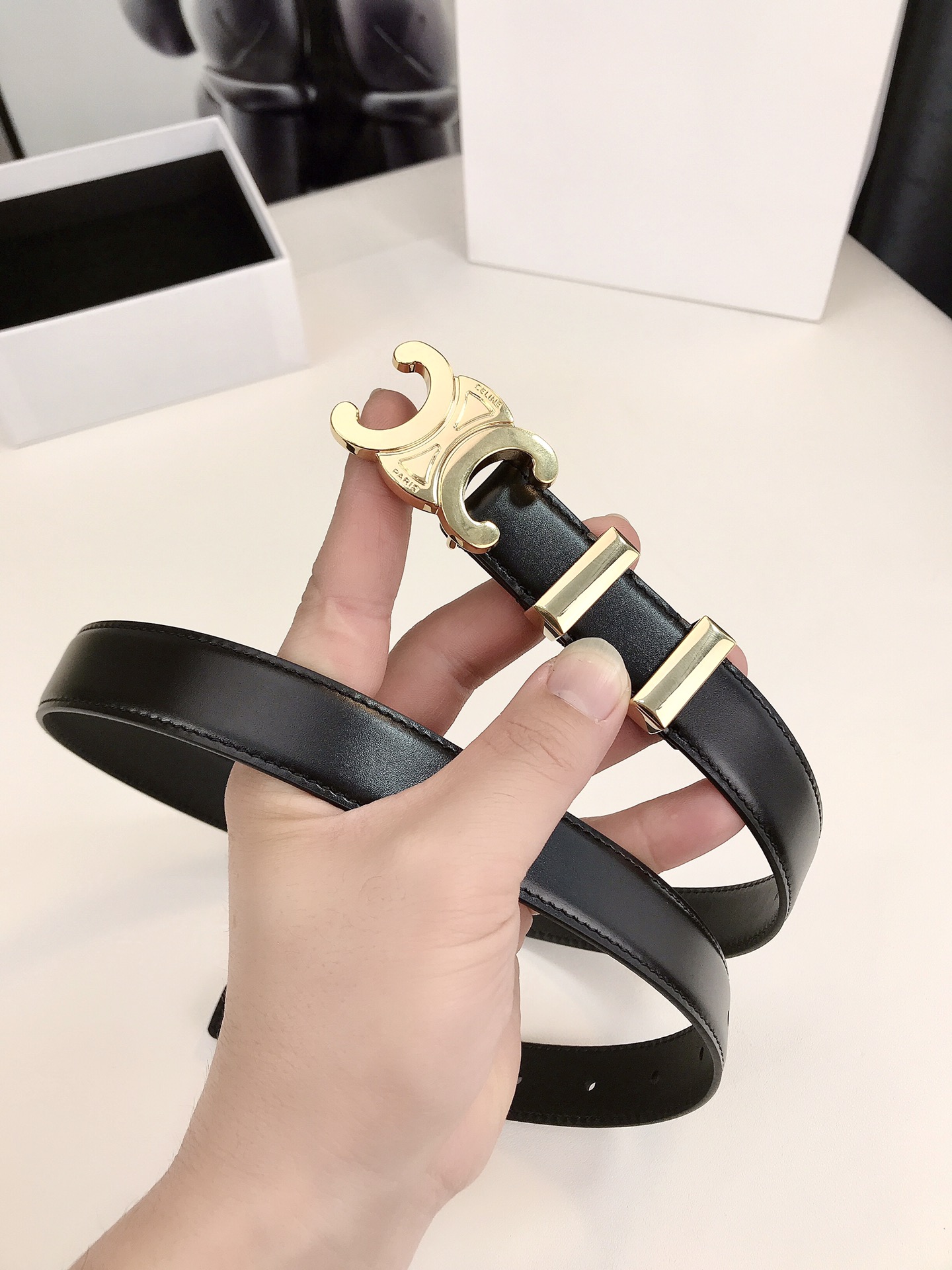 Celine Female Basic Belt Gold M-l