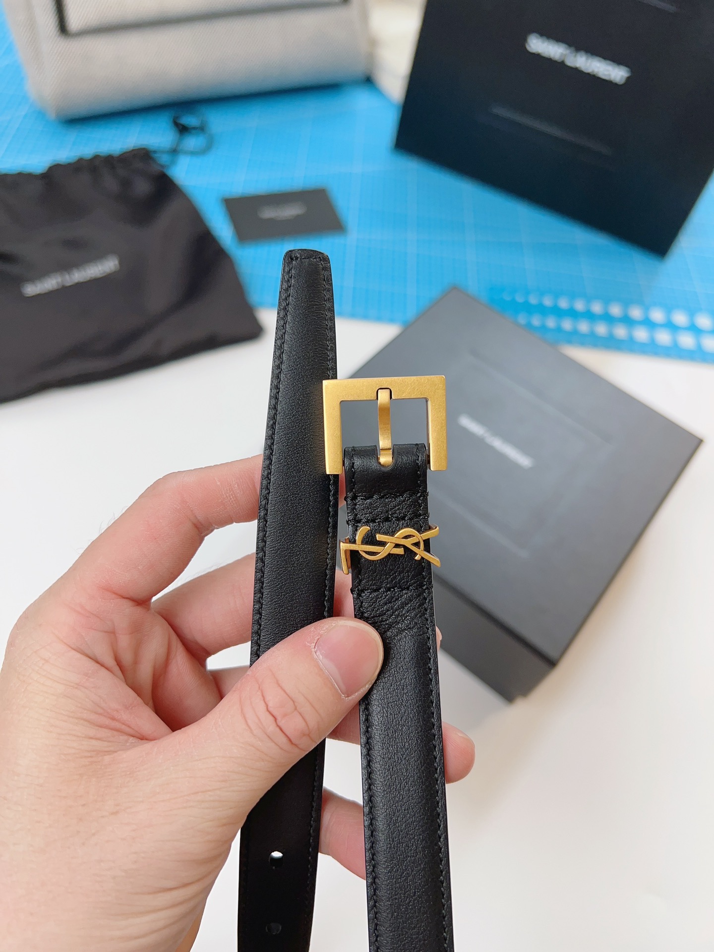 Saint Laurent Female Basic Belt Cow Leather