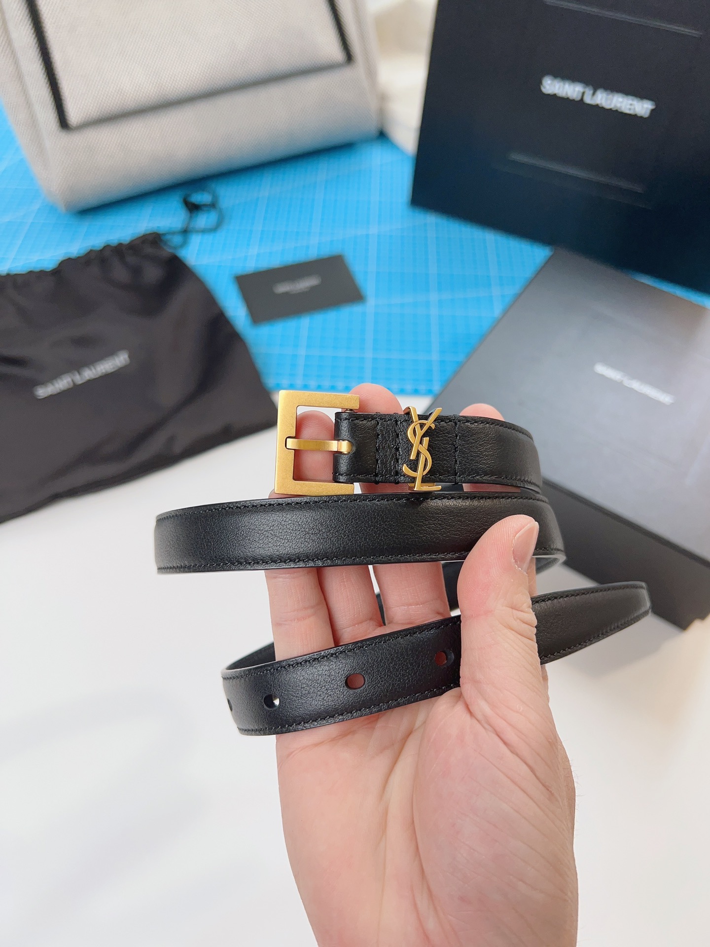 Saint Laurent Female Basic Belt Cow Leather