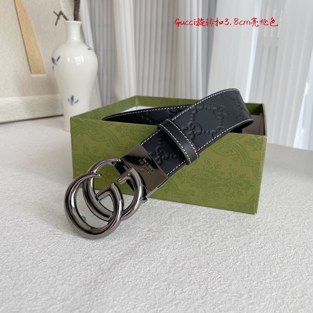 Gucci Basic Belt Cow Leather Coffee M