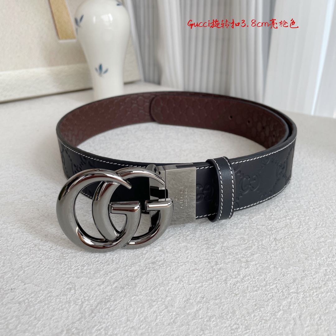 Gucci Basic Belt Cow Leather Coffee M