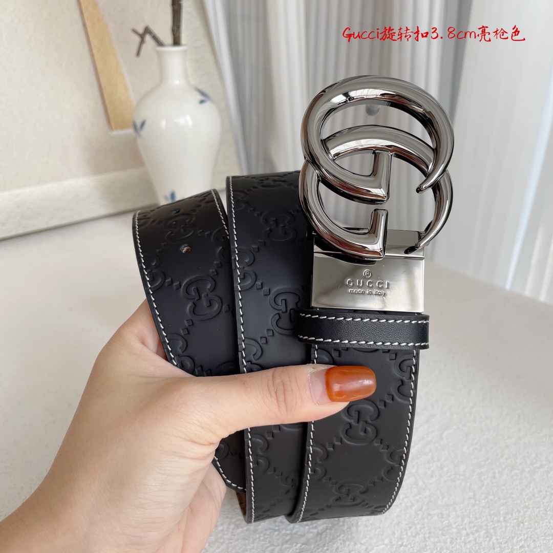 Gucci Basic Belt Cow Leather Coffee M
