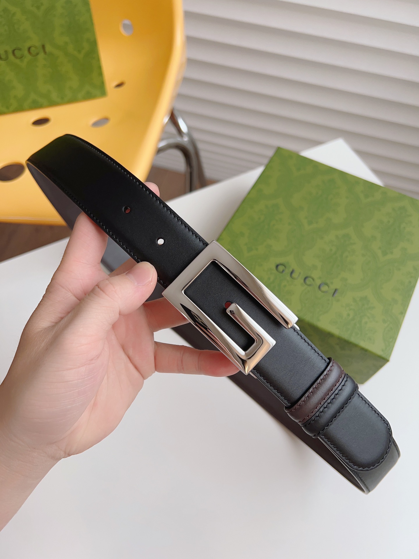 Gucci Leather Belt Cow Leather M