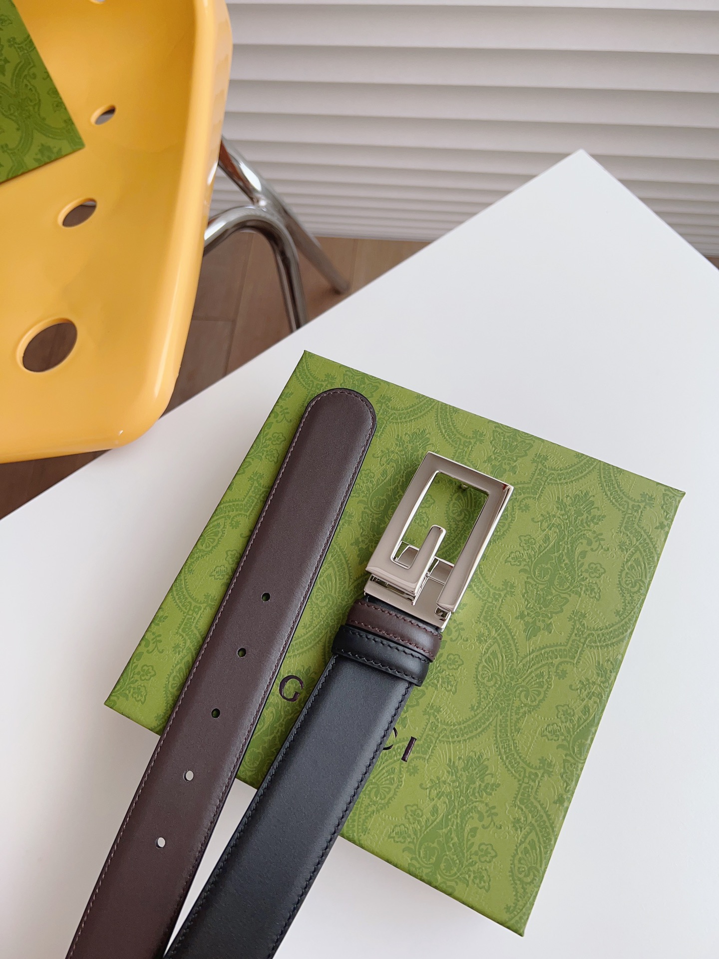 Gucci Leather Belt Cow Leather M