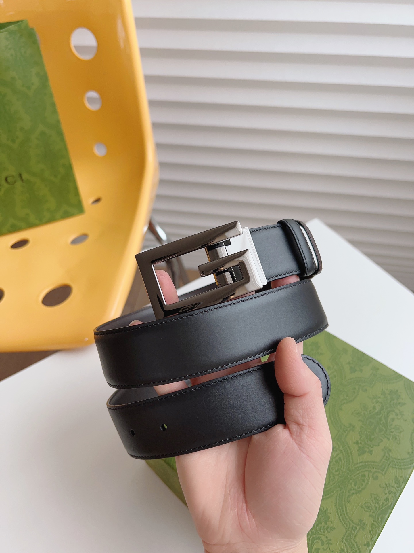 Gucci Leather Belt Cow Leather M