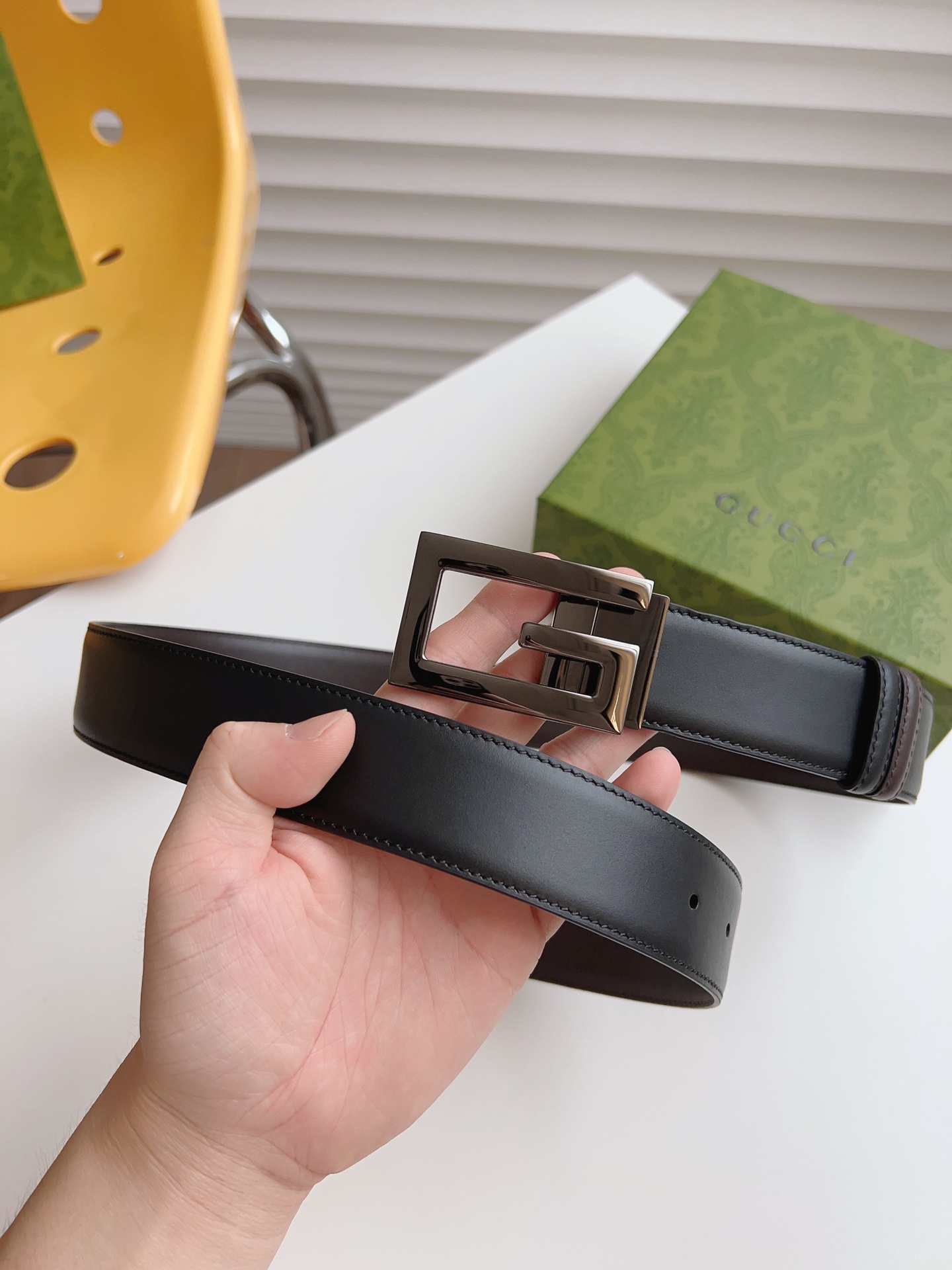 Gucci Leather Belt Cow Leather M