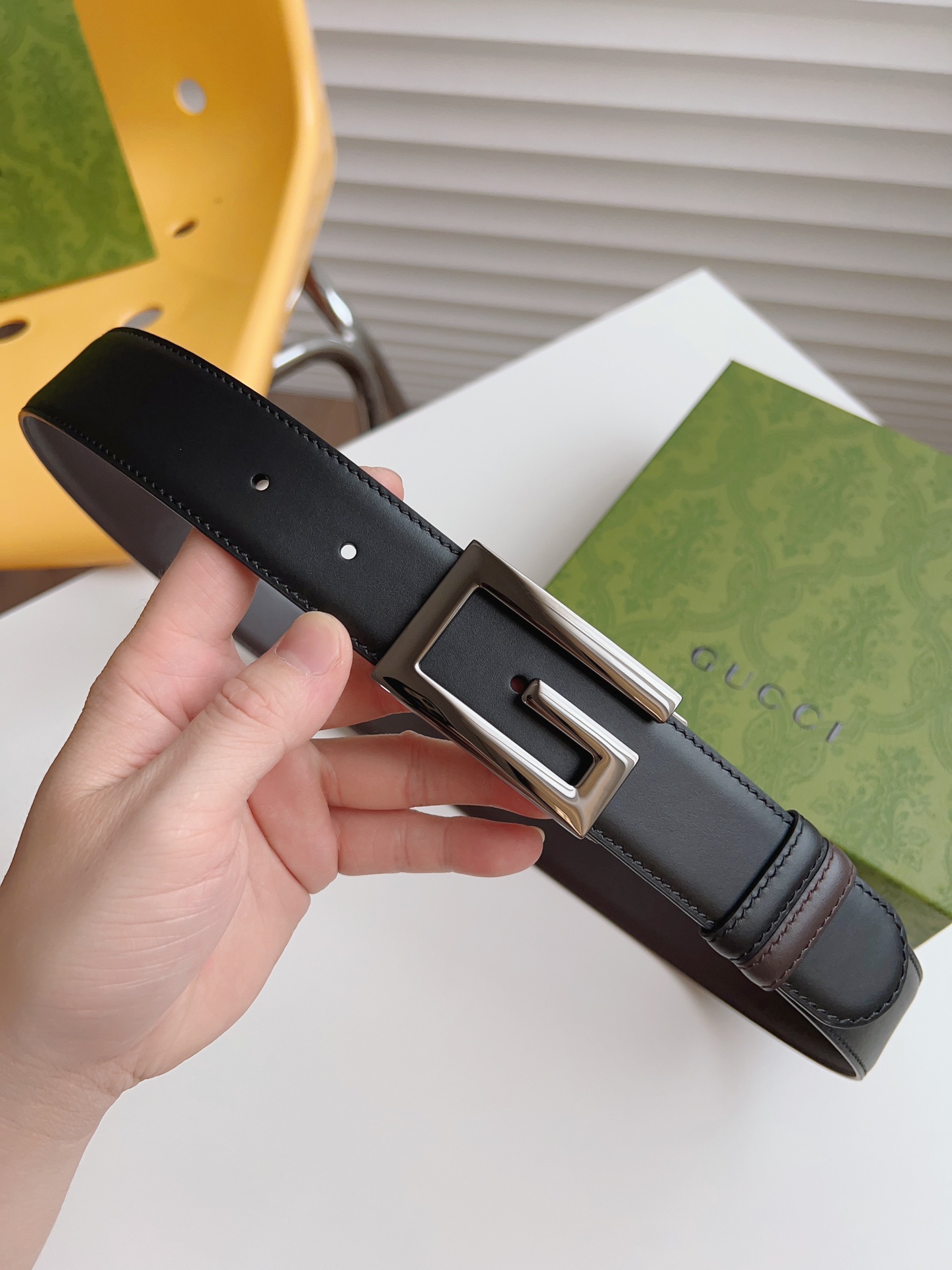 Gucci Leather Belt Cow Leather M