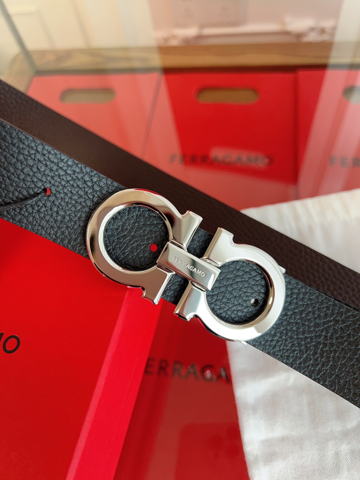 Salvatore Ferragamo Male Leather Belt Cow Leather M