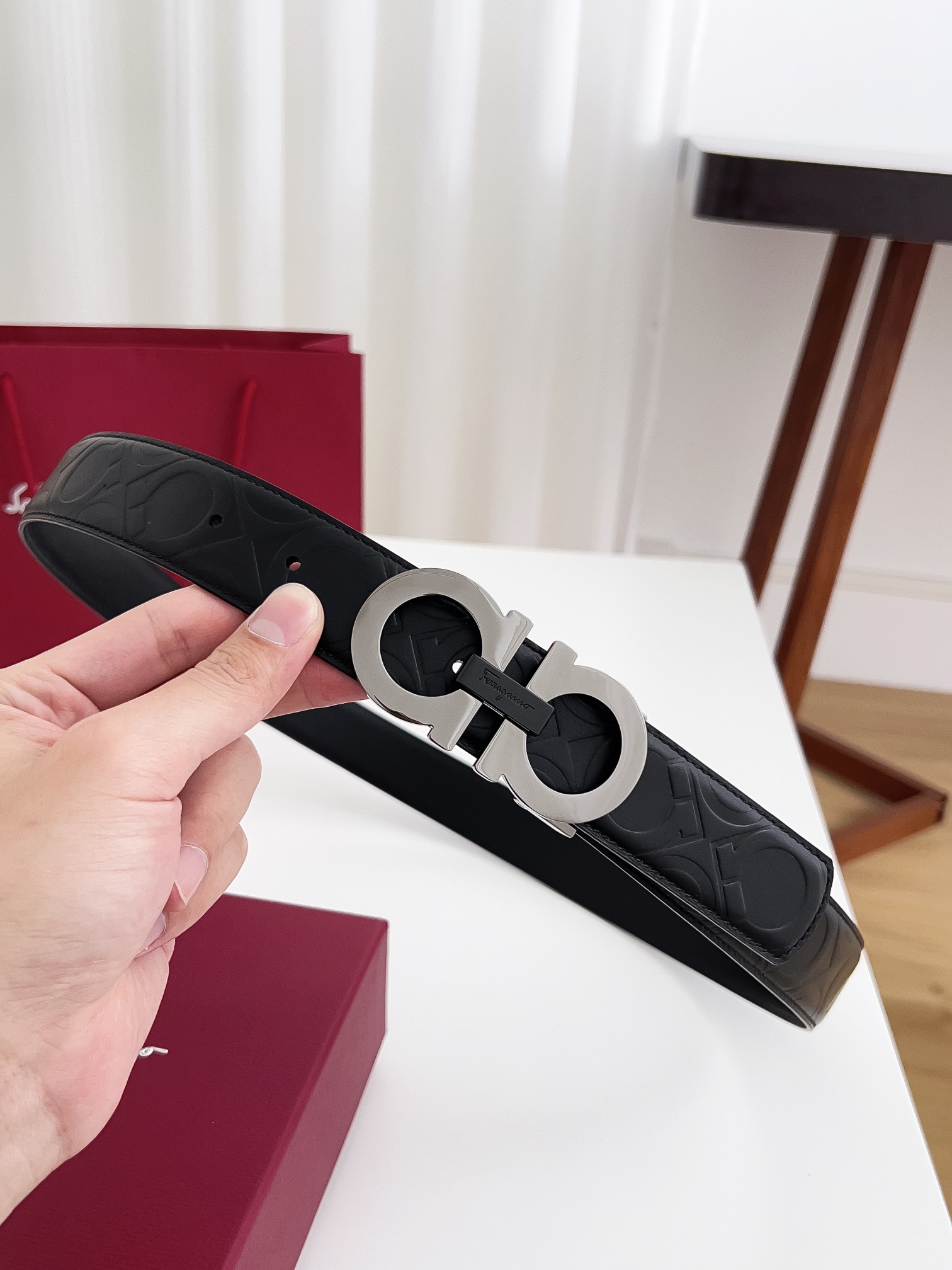 Salvatore Ferragamo Male Leather Belt Cow Leather M