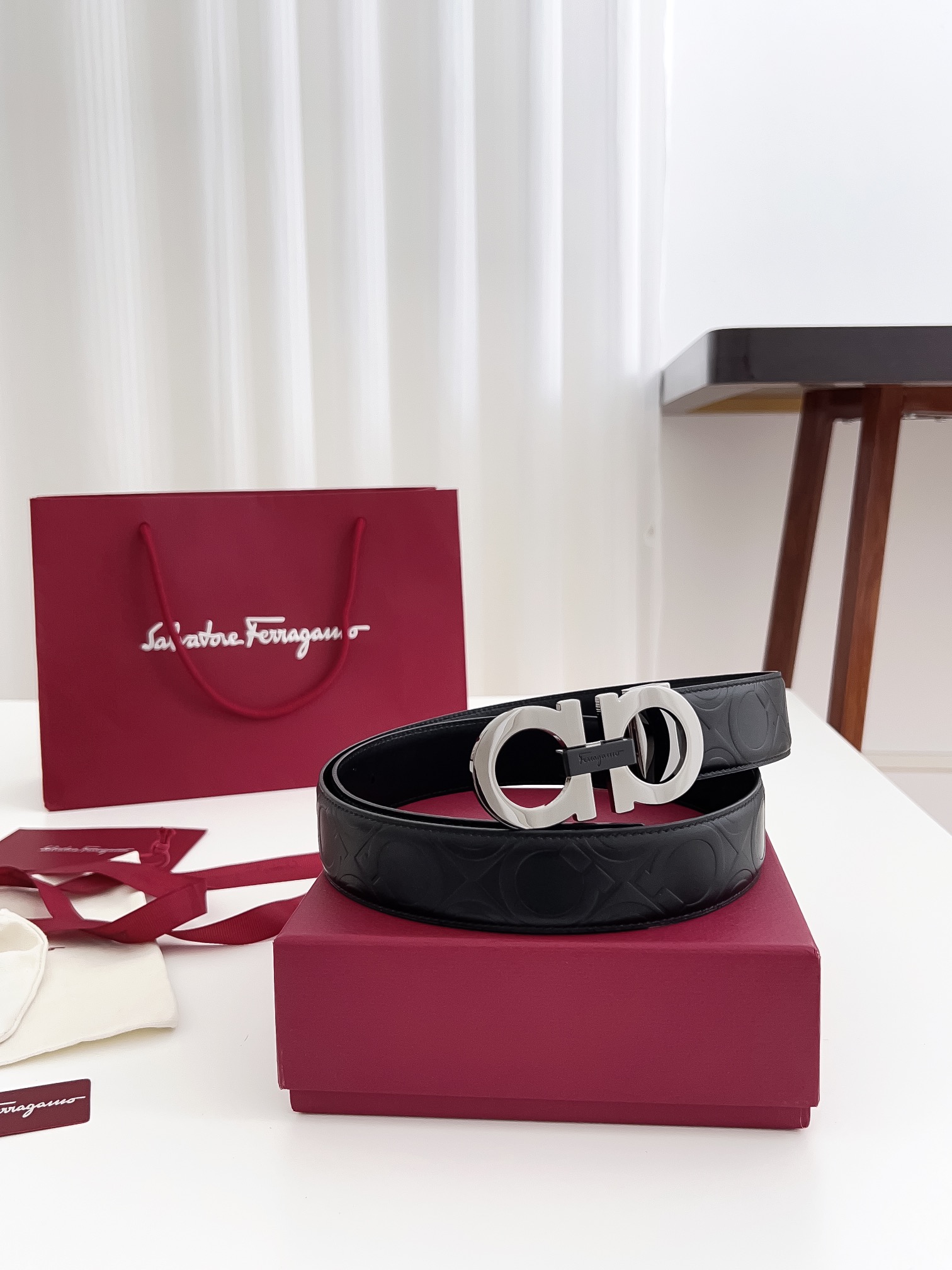 Salvatore Ferragamo Male Leather Belt Cow Leather M