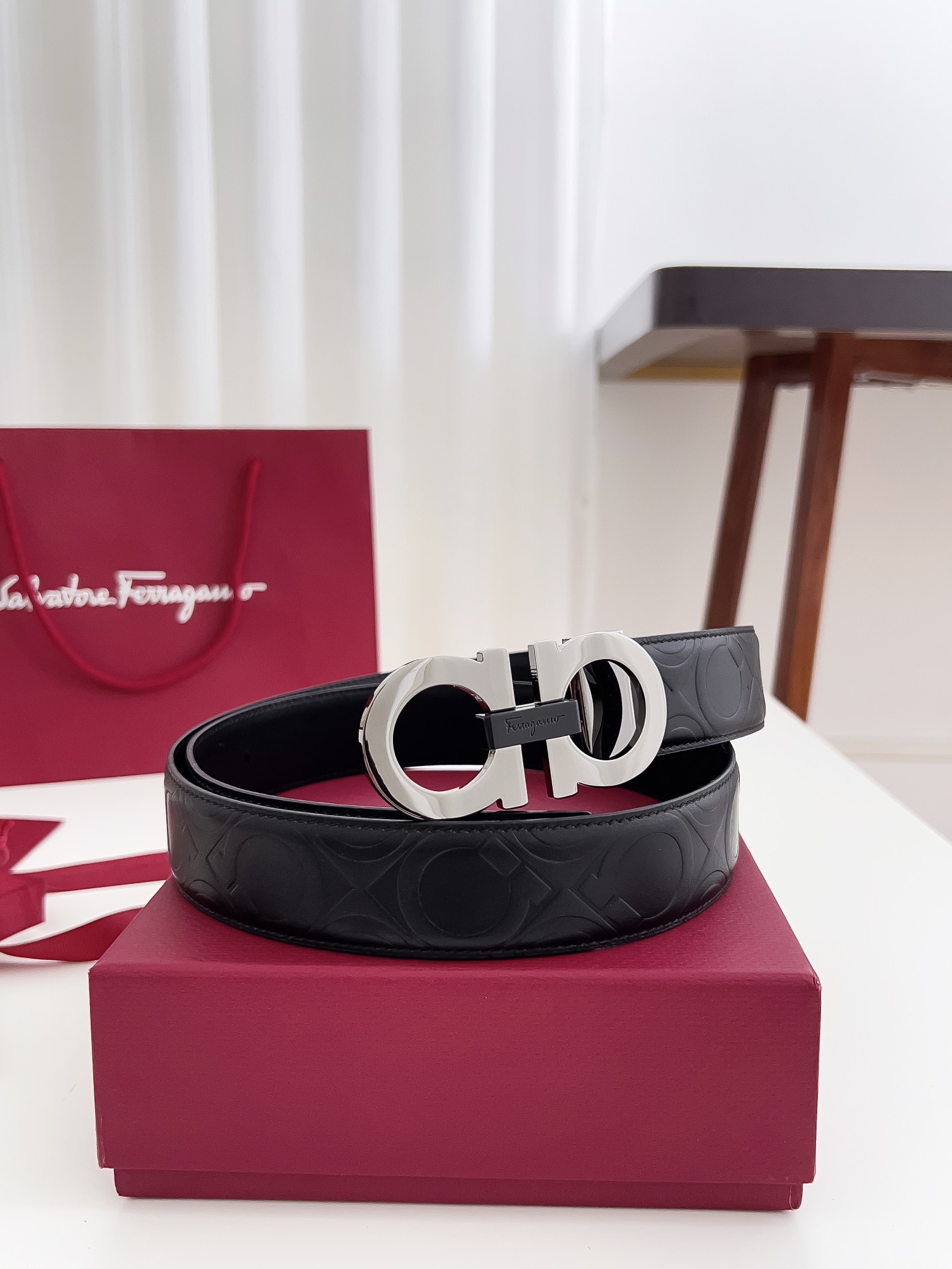 Salvatore Ferragamo Male Leather Belt Cow Leather M