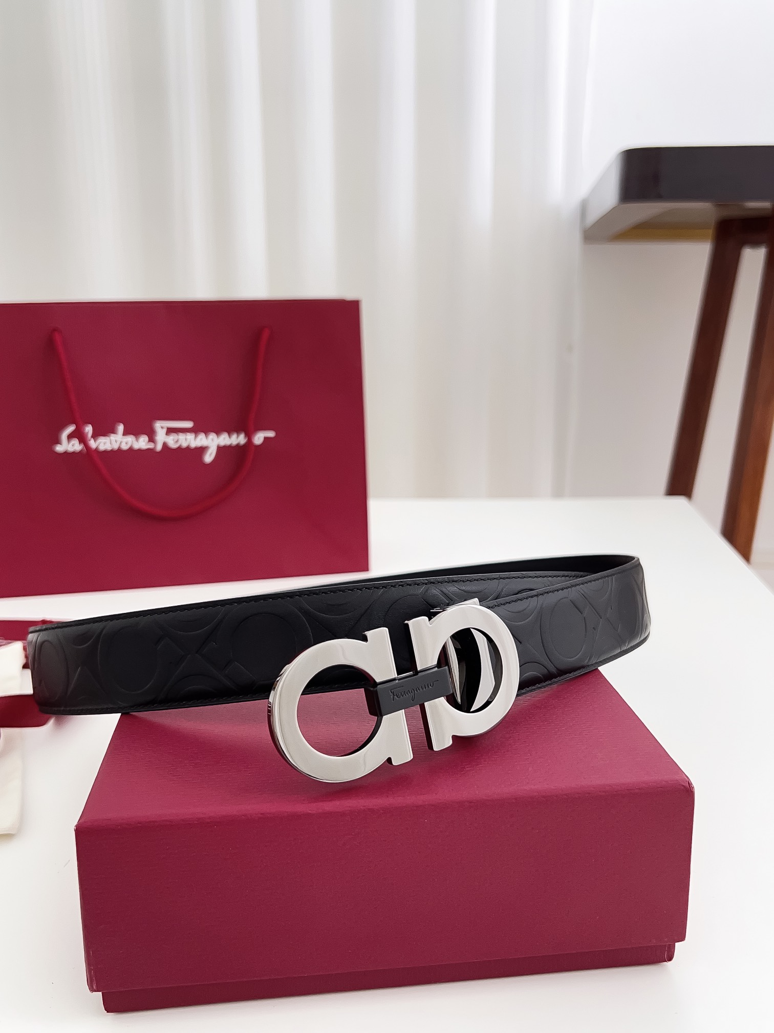 Salvatore Ferragamo Male Leather Belt Cow Leather M