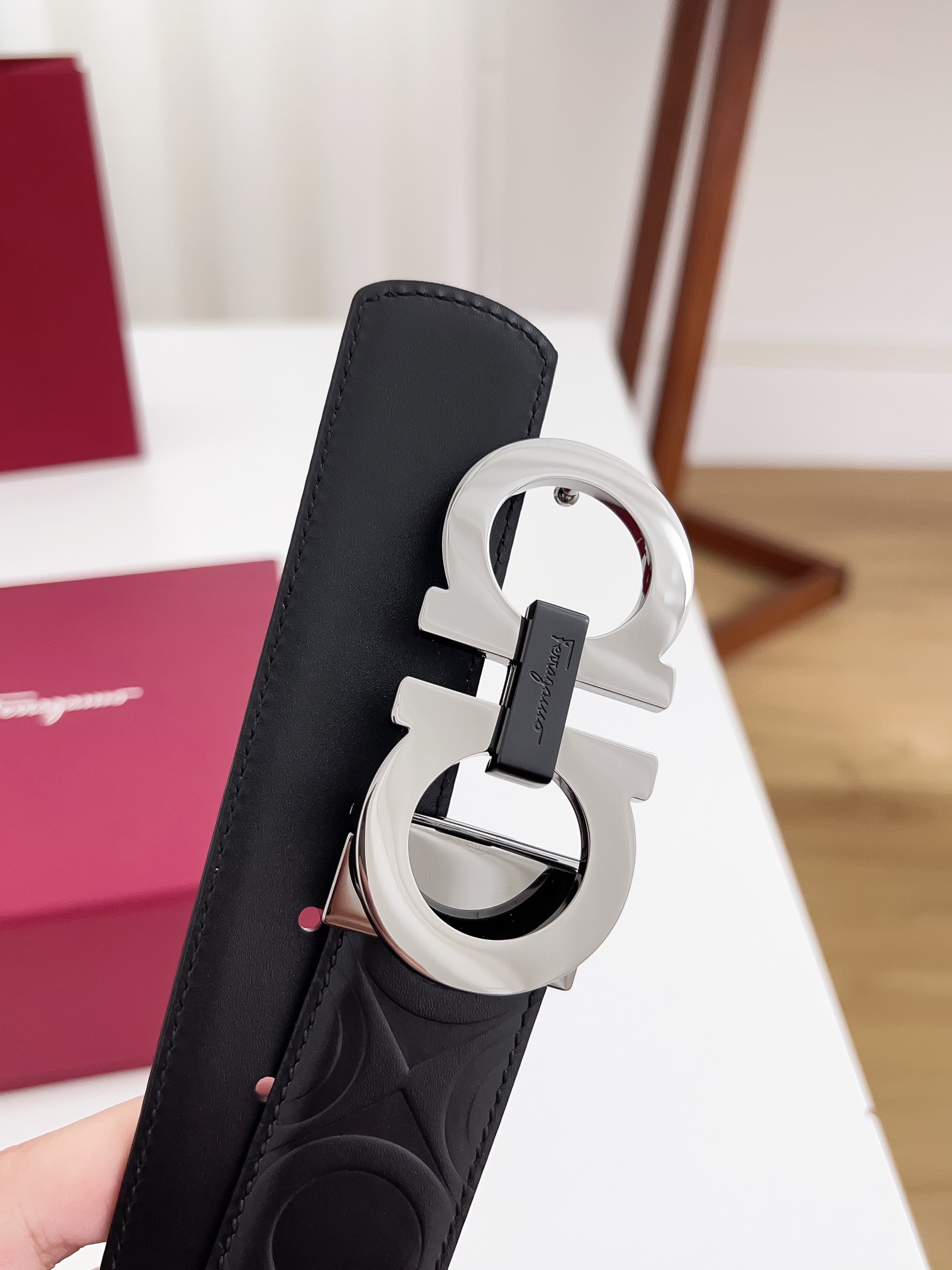 Salvatore Ferragamo Male Leather Belt Cow Leather M