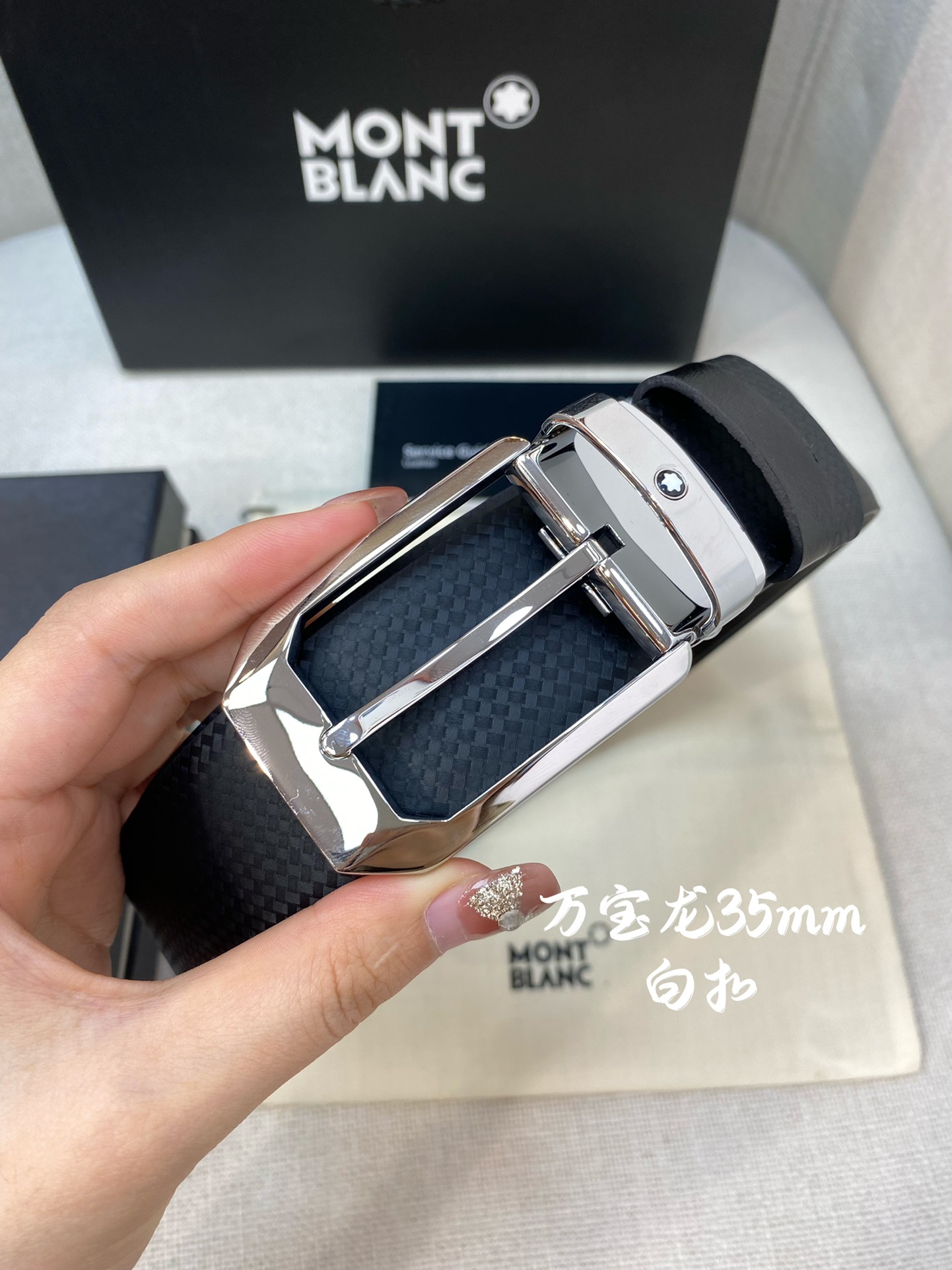 Montblanc Leather Belt Top Grain Leather M-l