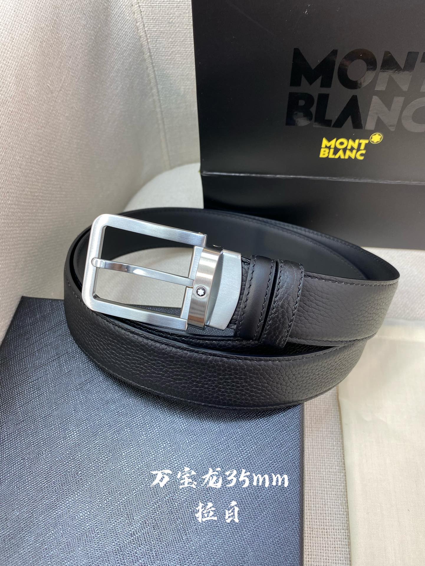 Montblanc Leather Belt Top Grain Leather M-l