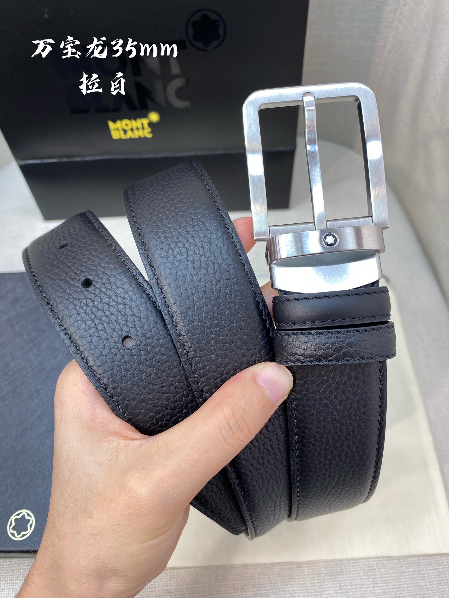 Montblanc Leather Belt Top Grain Leather M-l