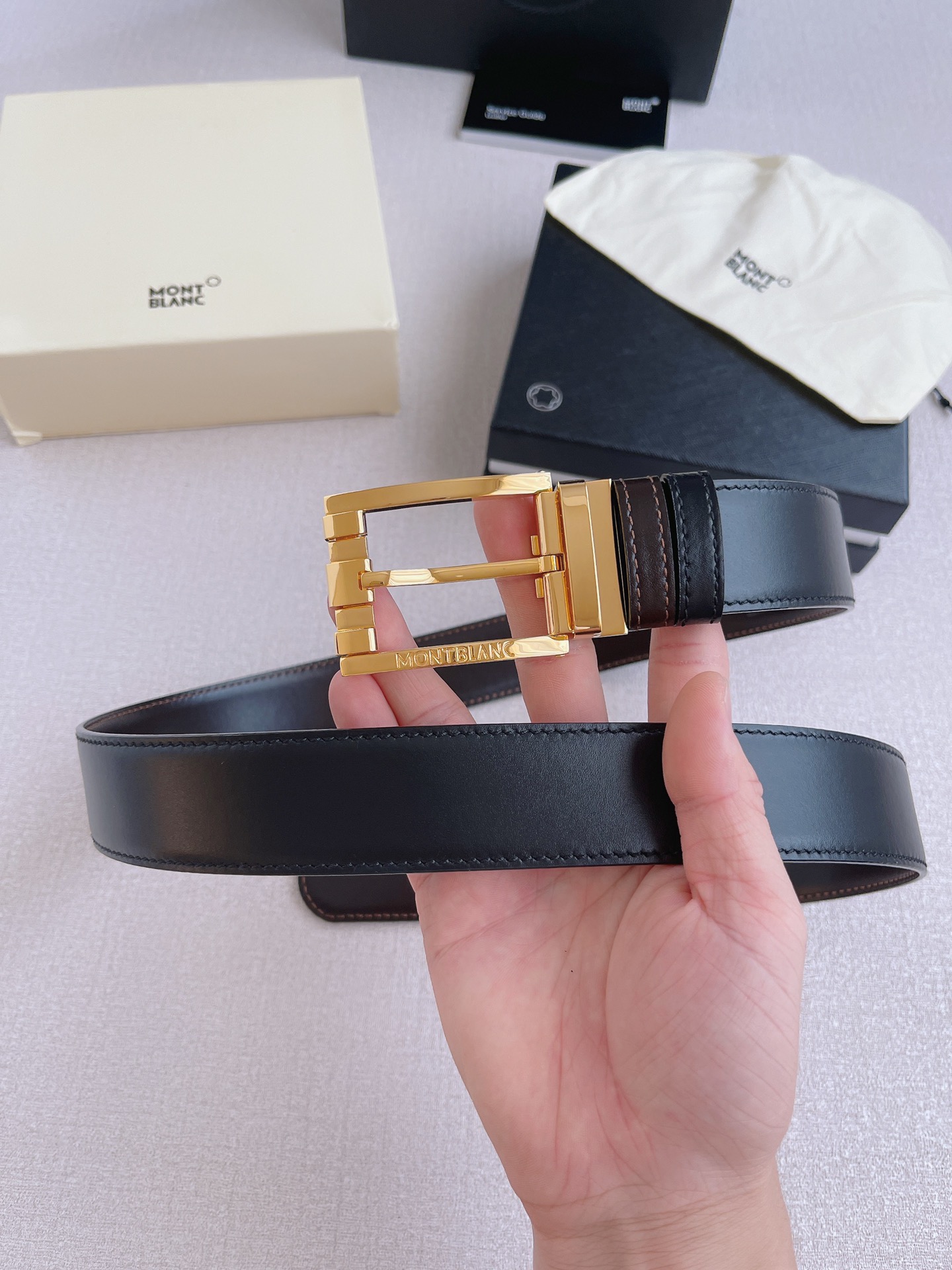 Montblanc Male Pin Buckle Belt Cow Leather M
