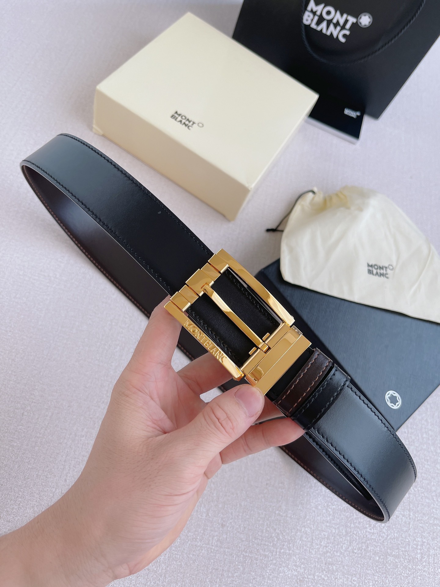 Montblanc Male Pin Buckle Belt Cow Leather M