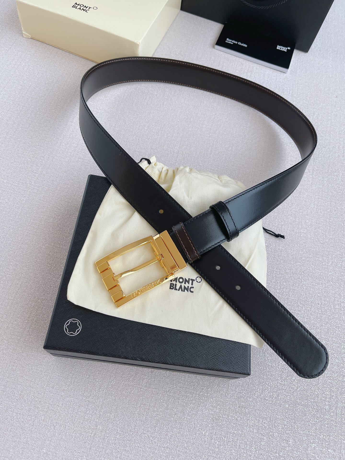 Montblanc Male Pin Buckle Belt Cow Leather M