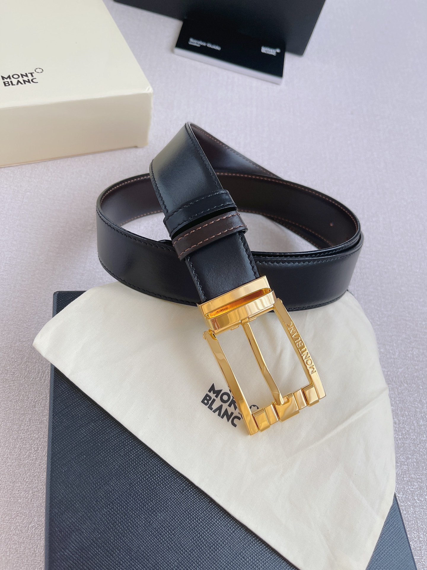 Montblanc Male Pin Buckle Belt Cow Leather M